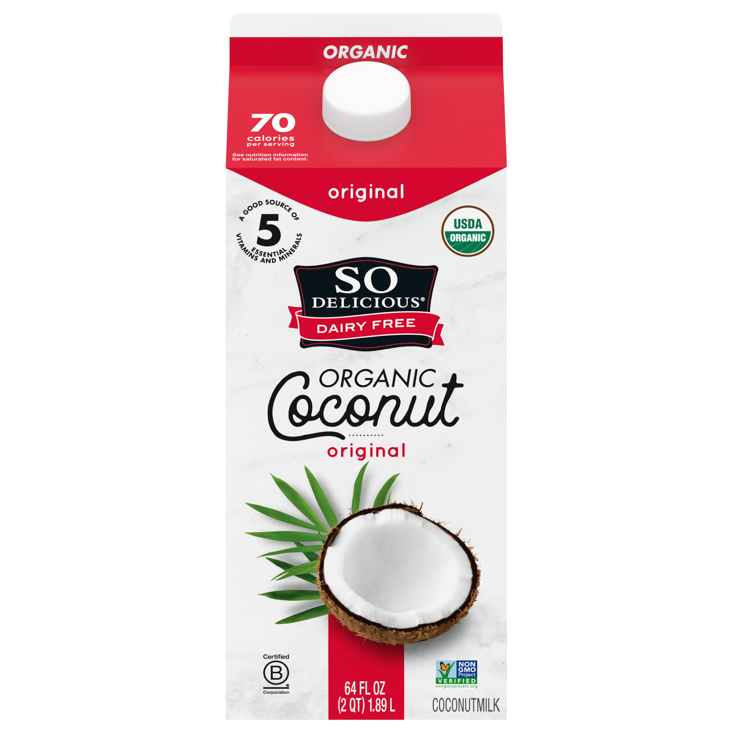 So Delicious Dairy Free Original Coconut Milk, Half Gallon