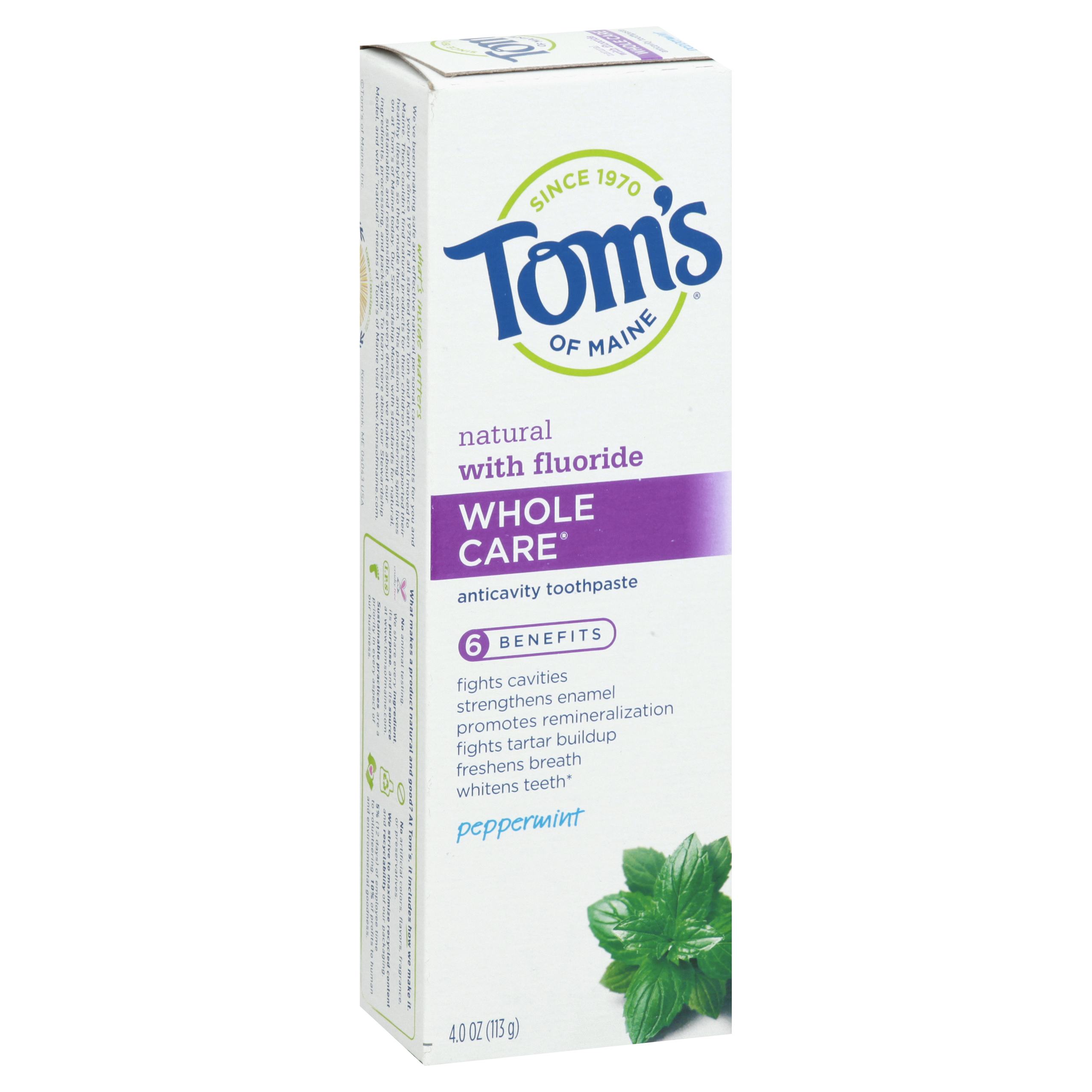 Toms of Maine Whole Care Anticavity Peppermint Toothpaste