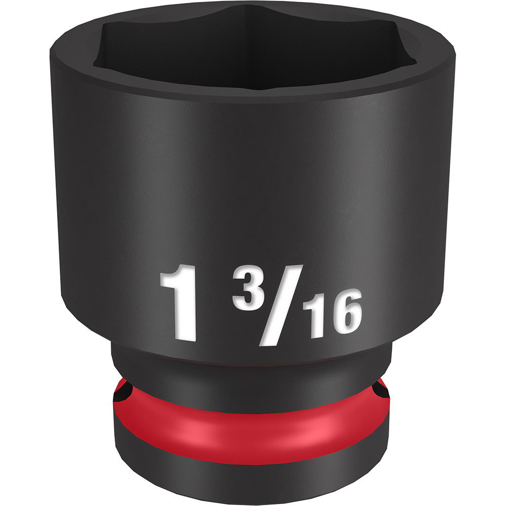 Product image for Milwaukee 49-66-6213 SHOCKWAVE™ Impact Duty™ 1-3/16" Standard 6-Point Socket, 1/2" Drive