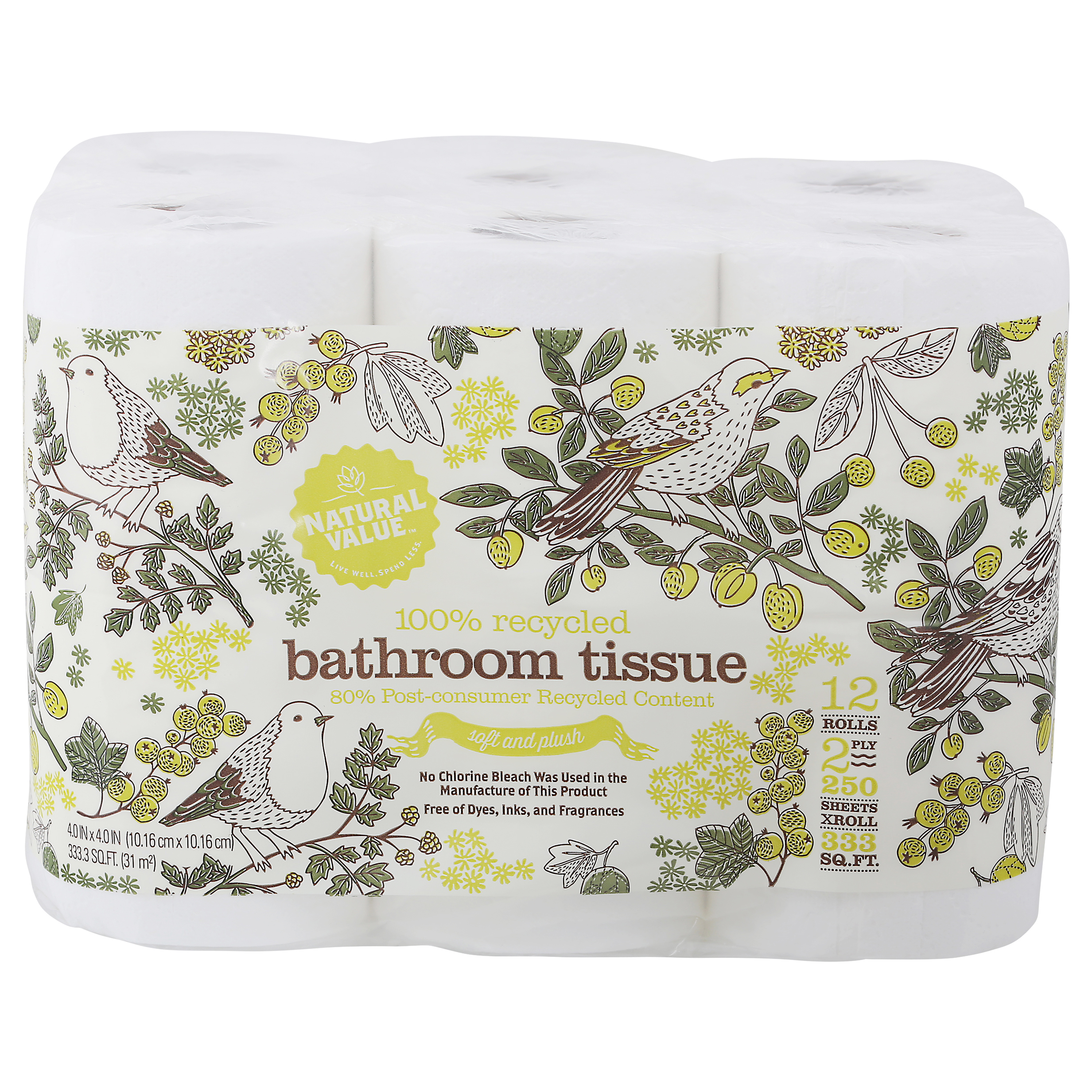 Natural Value 2 Ply Soft and Plush Bathroom Tissue