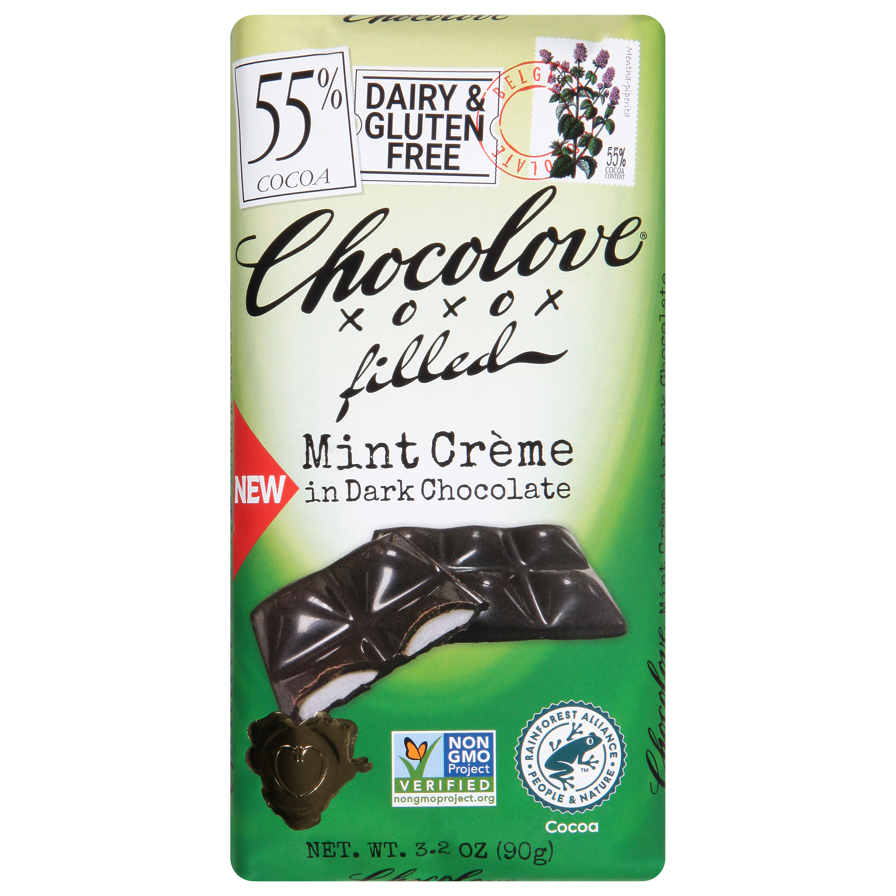 Chocolove 55% Cocoa Mint Creme Mint Creme in Dark Chocolate