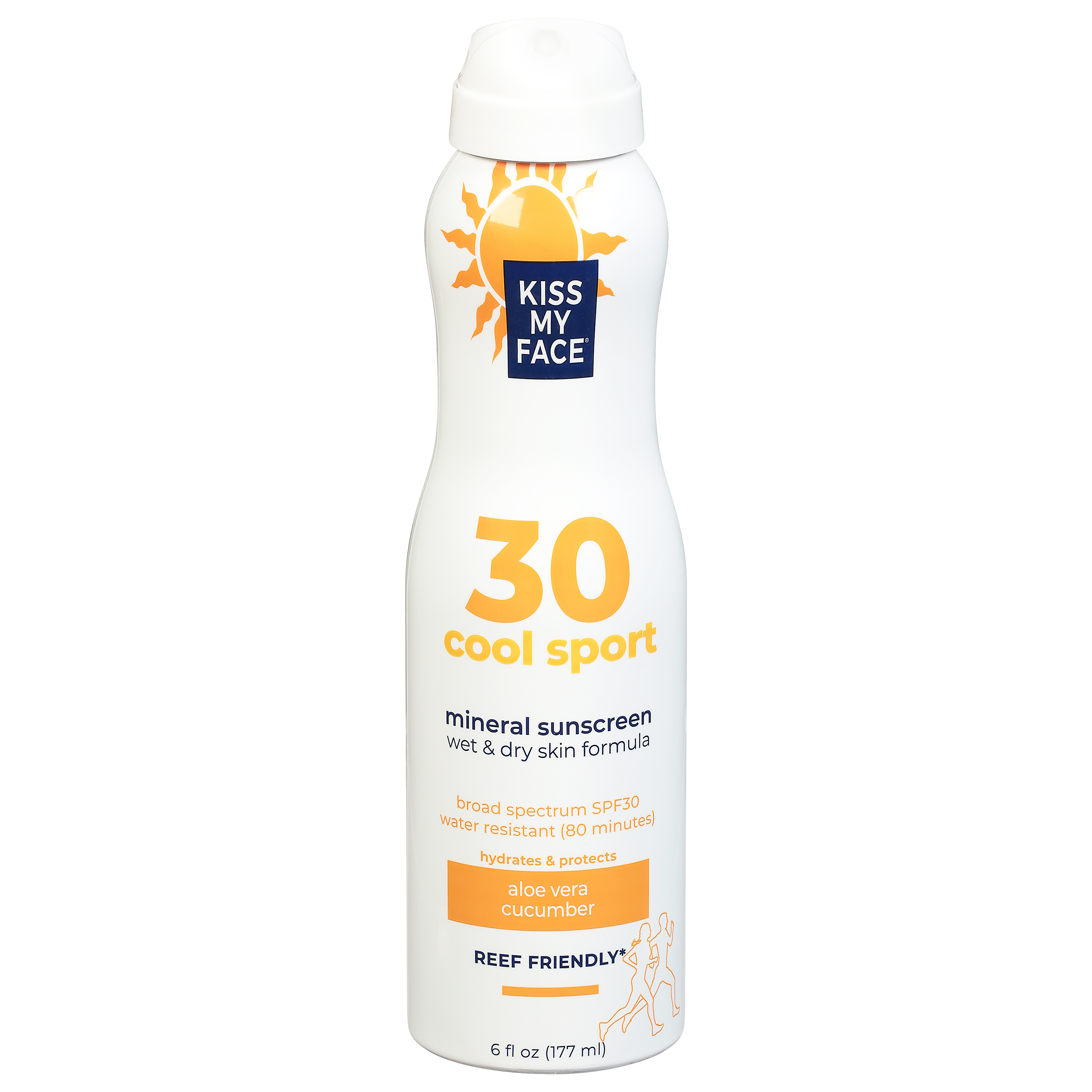 Kiss My Face Broad Spectrum SPF 30 Cool Sport Aloe Vera Cucumber Mineral Sunscreen