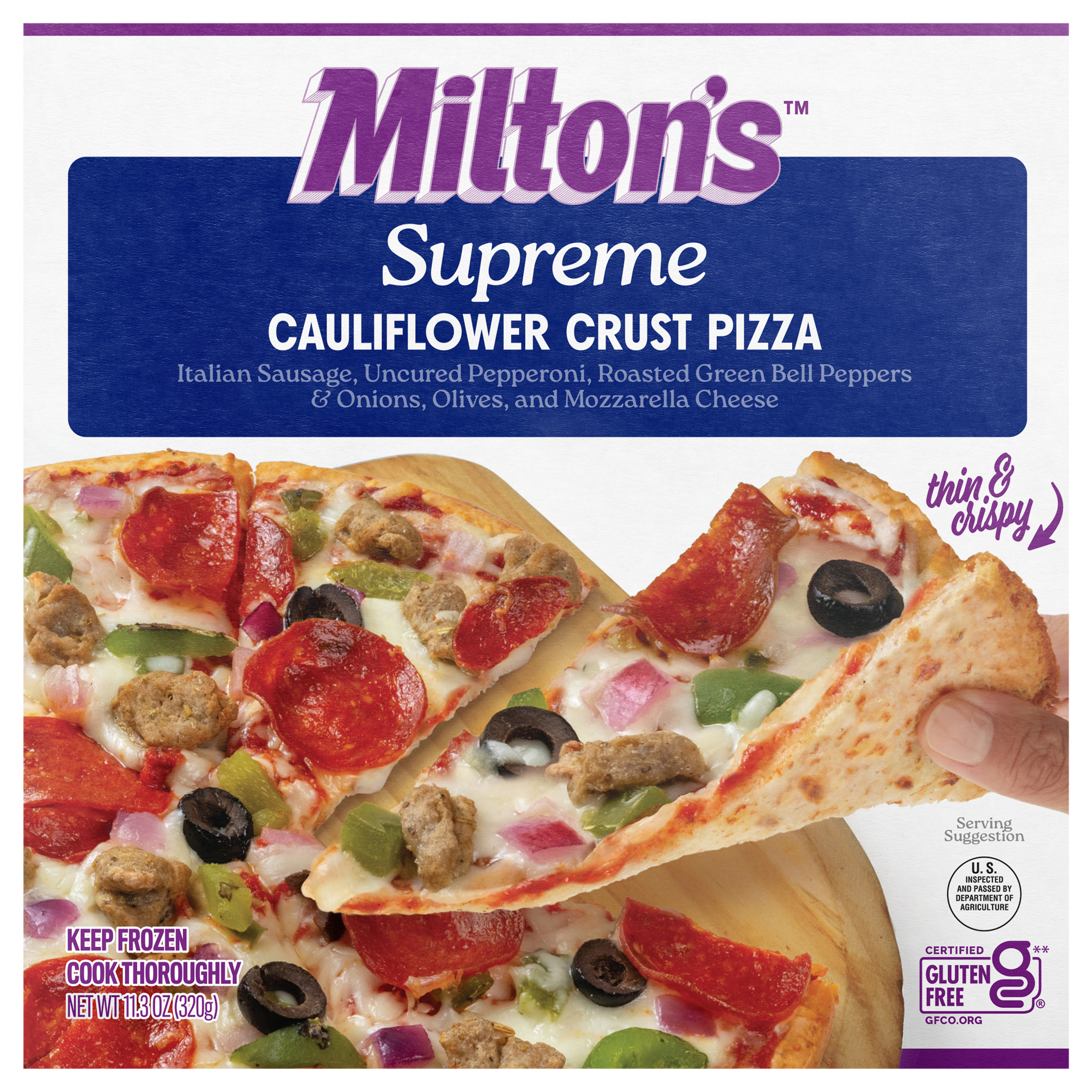Milton's Cauliflower Crust Pizza - Supreme,