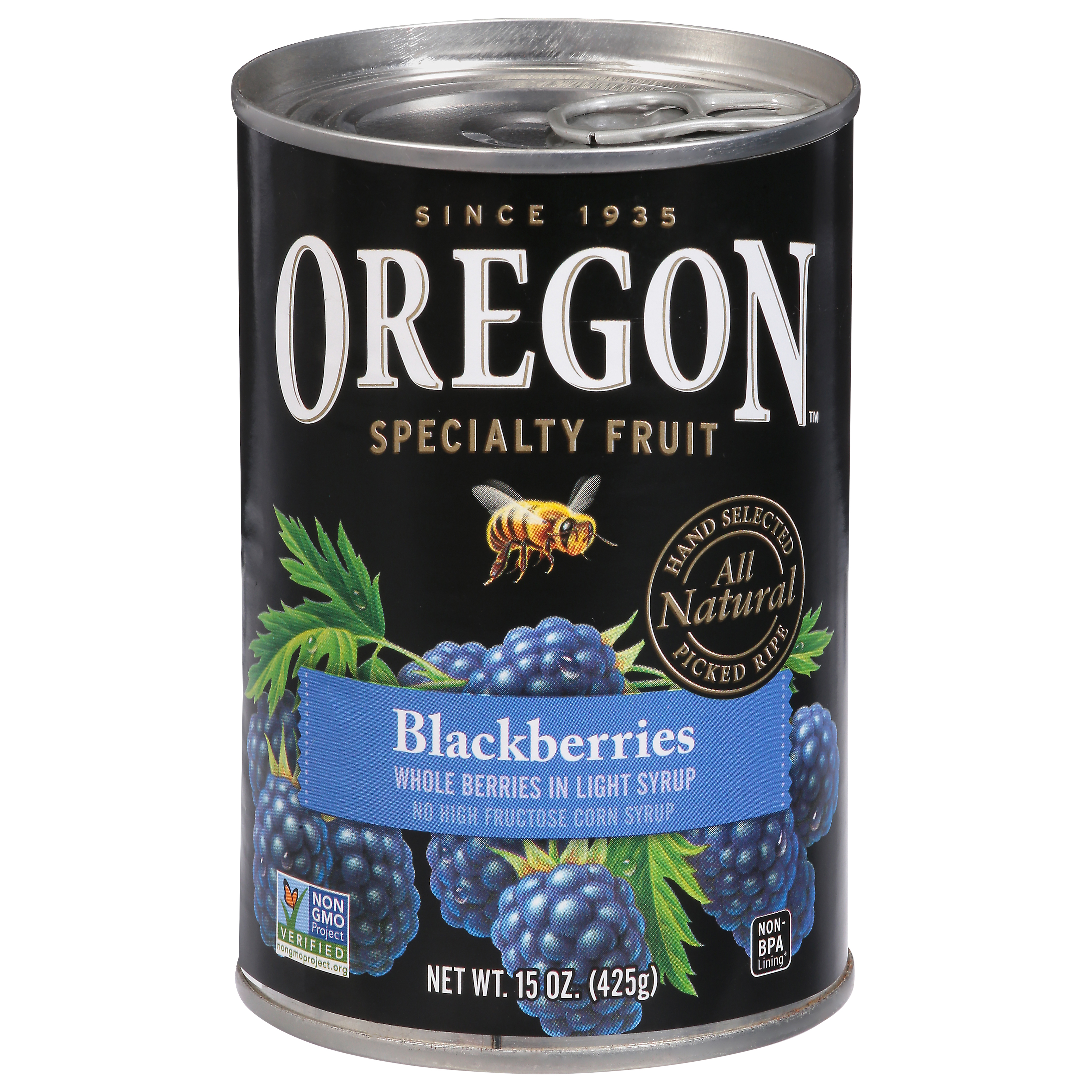 Oregon Whole Berries Blackberries in Light Syrup
