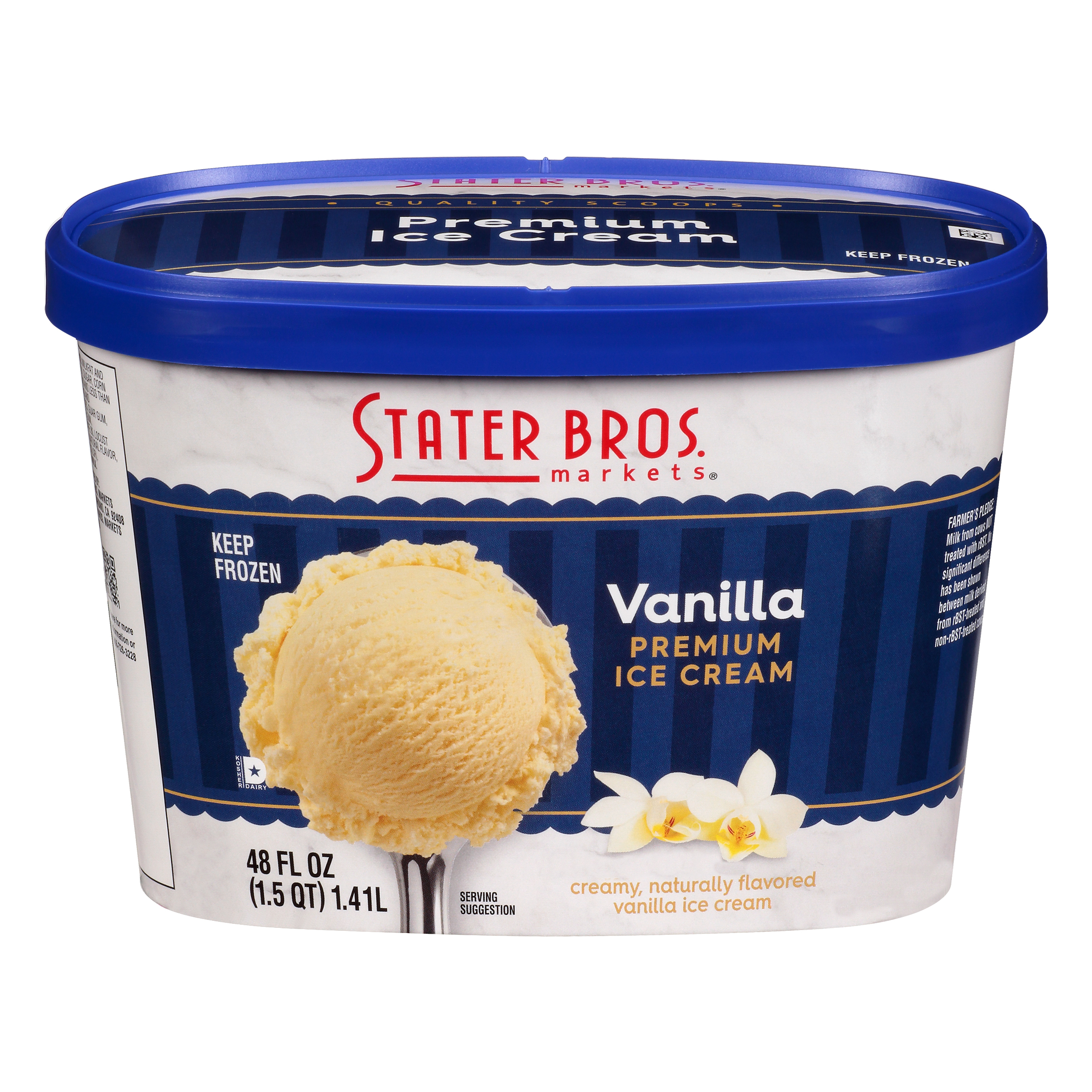 Stater Bros. Markets Premium Vanilla Ice Cream 48 oz Cup\tub