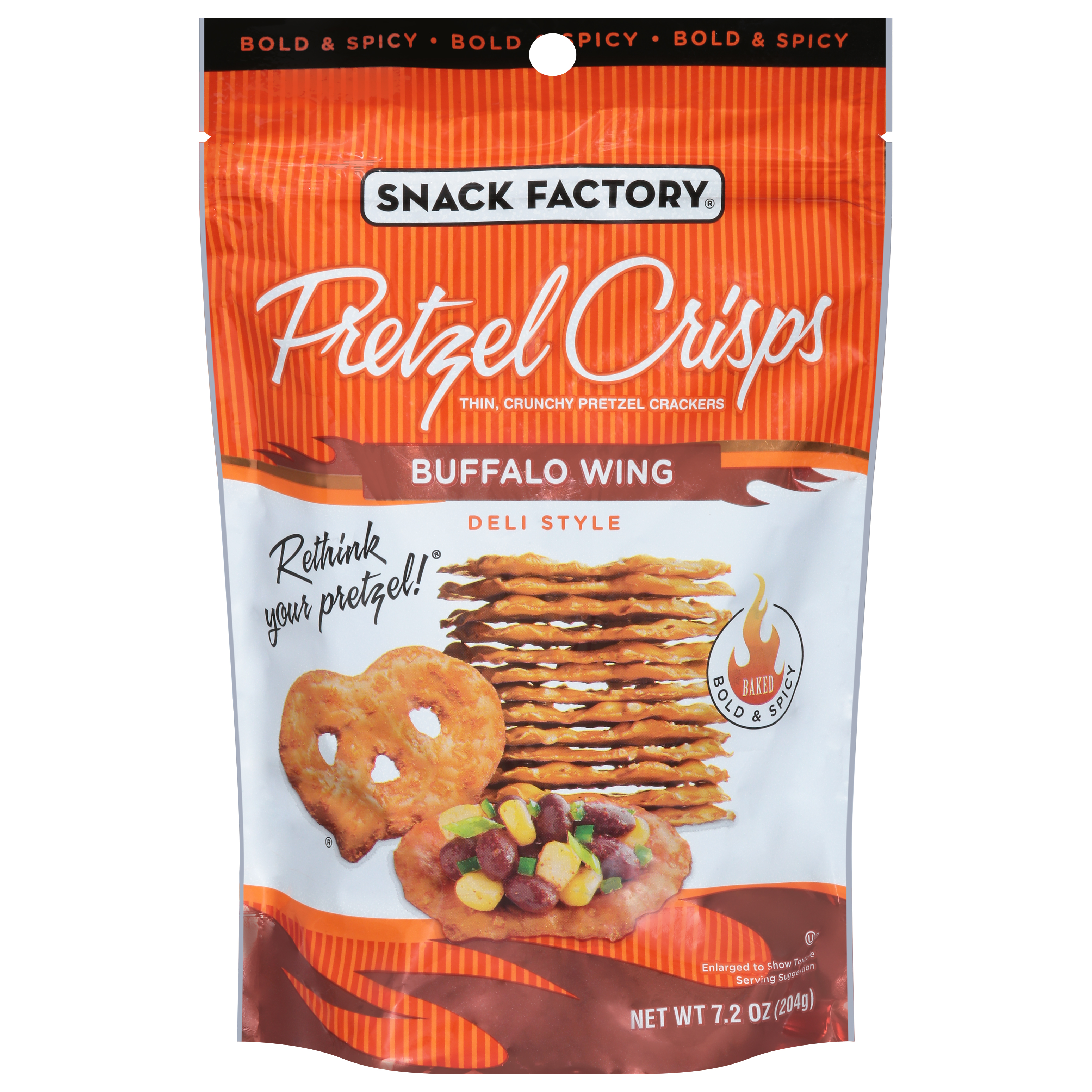 Snack Factory Baked Deli Style Buffalo Wing Pretzel Crisps
