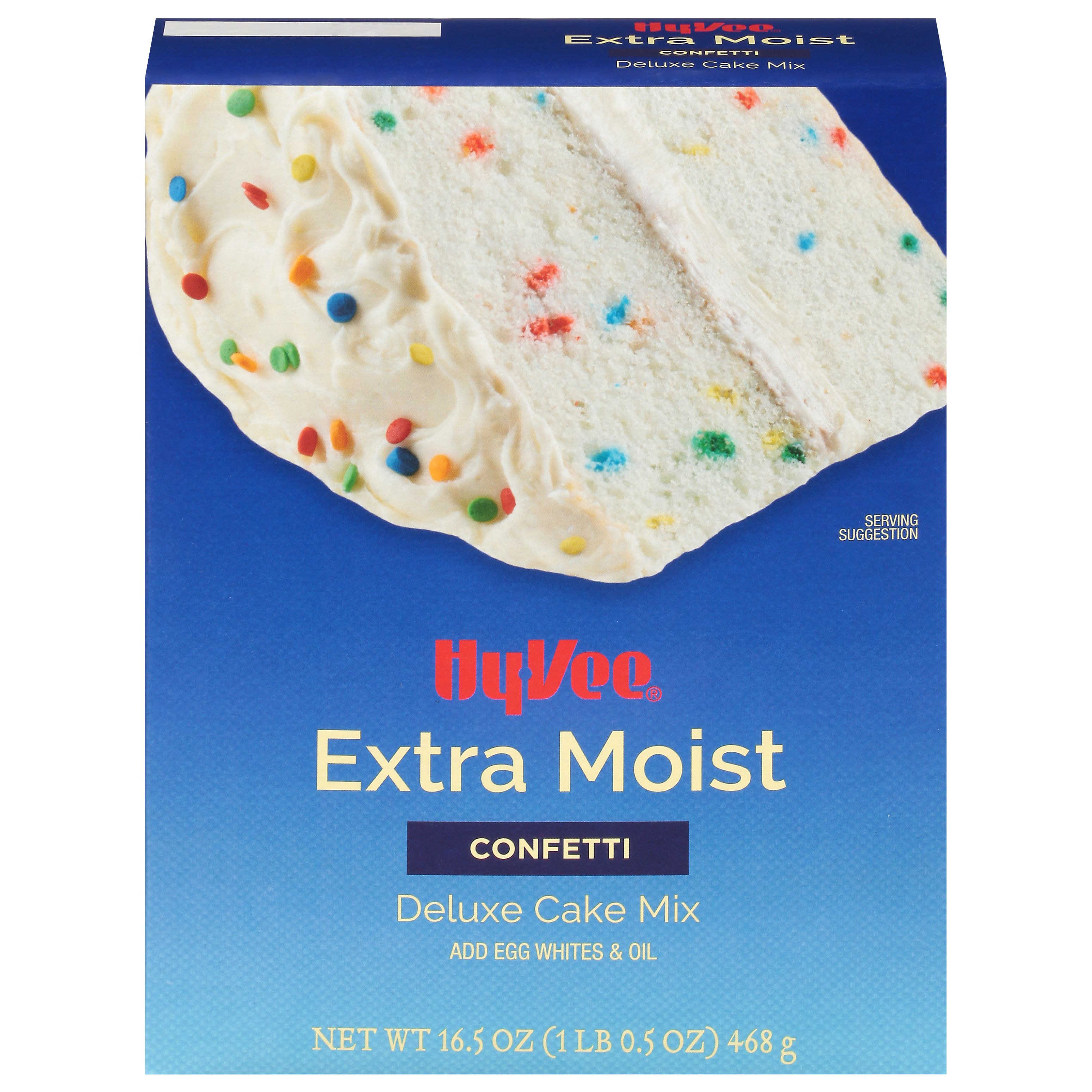 HyVee Extra Moist Confetti Deluxe Cake Mix 16.5 oz