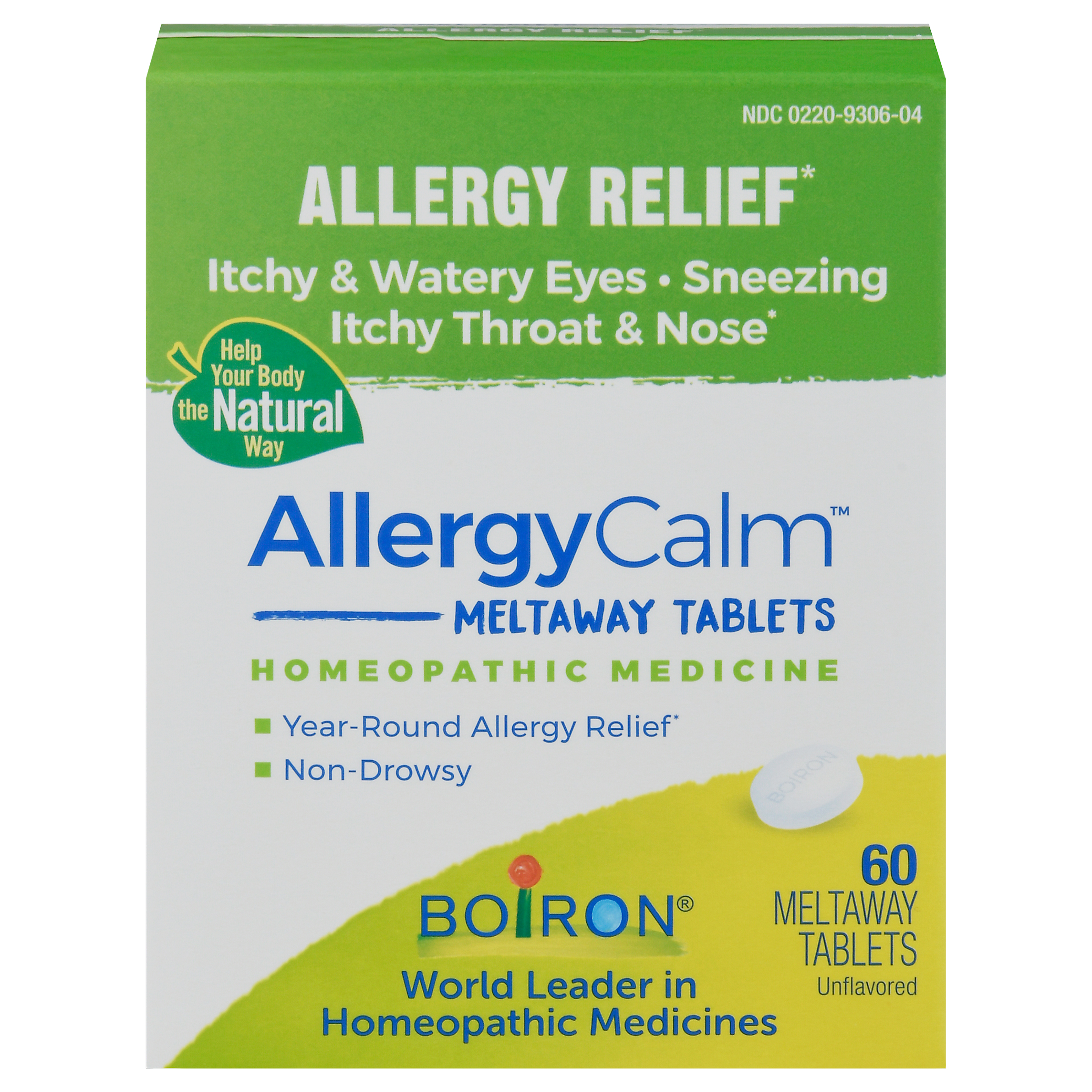 Boiron AllergyCalm Unflavored Allergy Relief 60 Meltaway Tablets