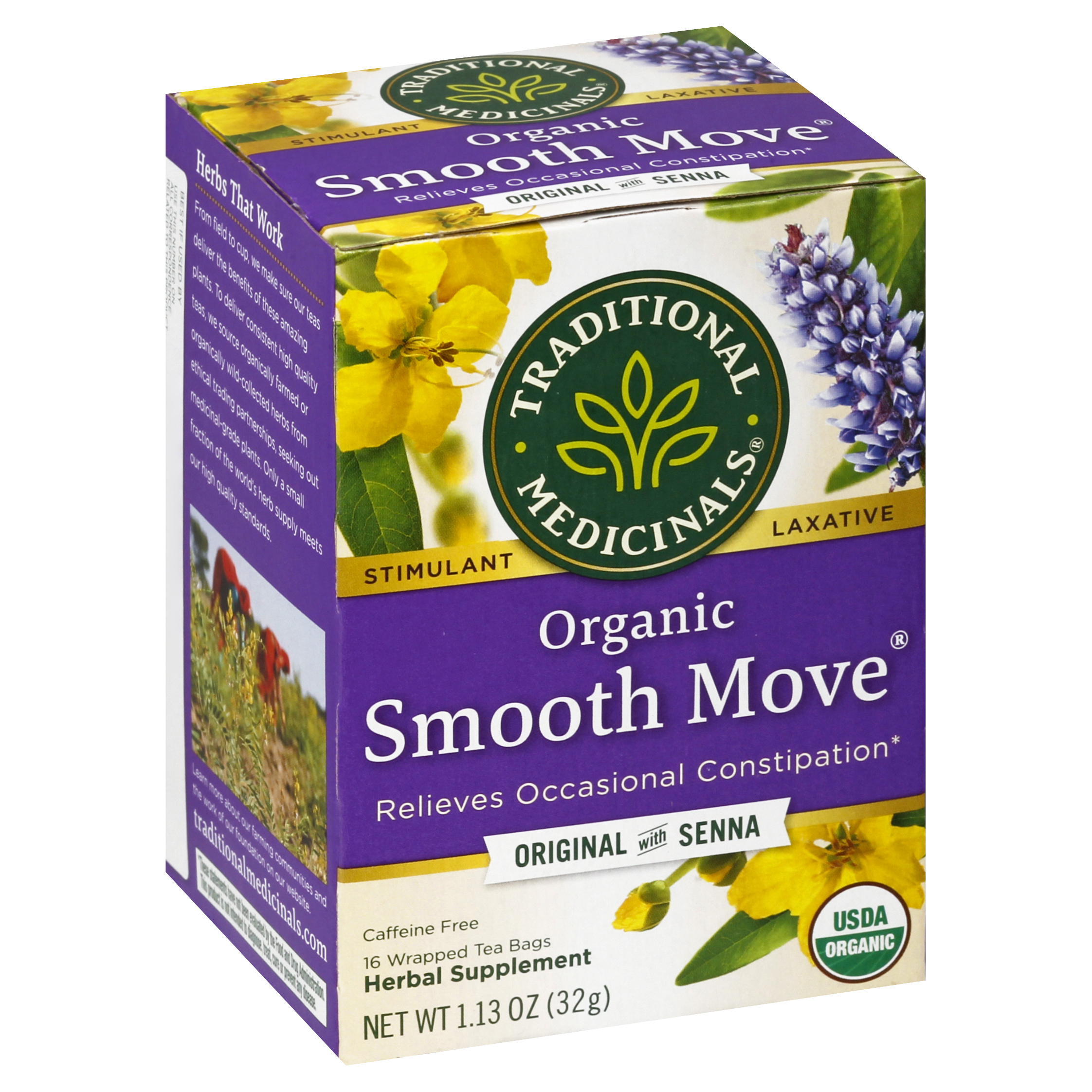 Traditional Medicinals Organic Tea Bags Smooth Move Original with Senna Herbal Supplement