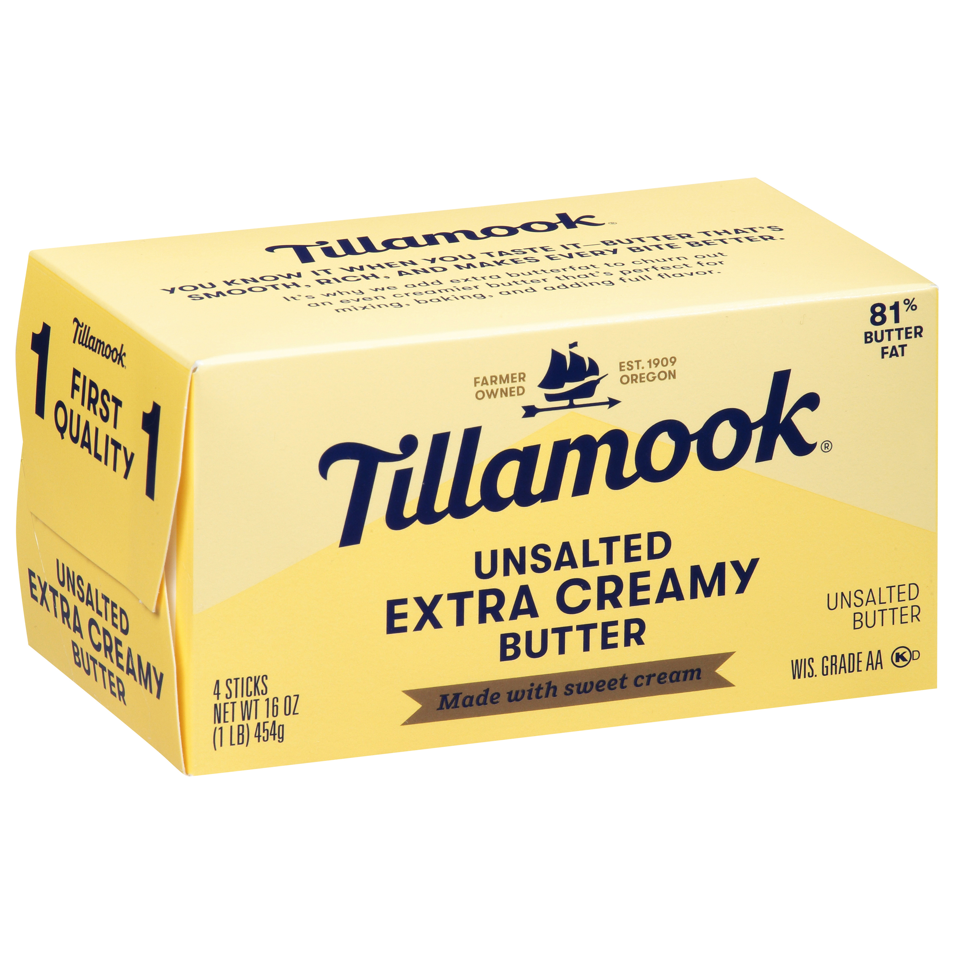 Tillamook Unsalted Extra Creamy Butter 4 Sticks