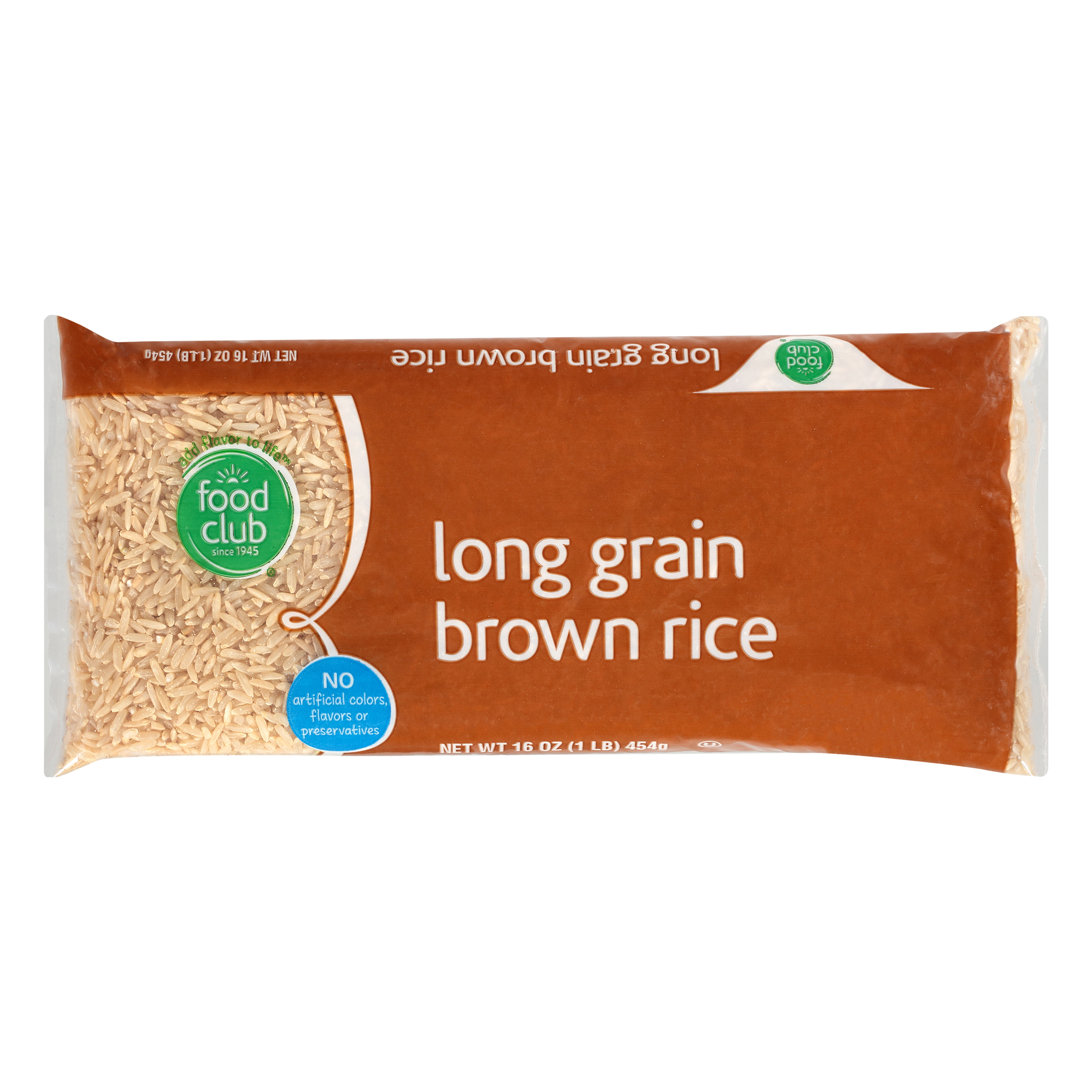 Food Club Long Grain Brown Rice 16 oz BAG