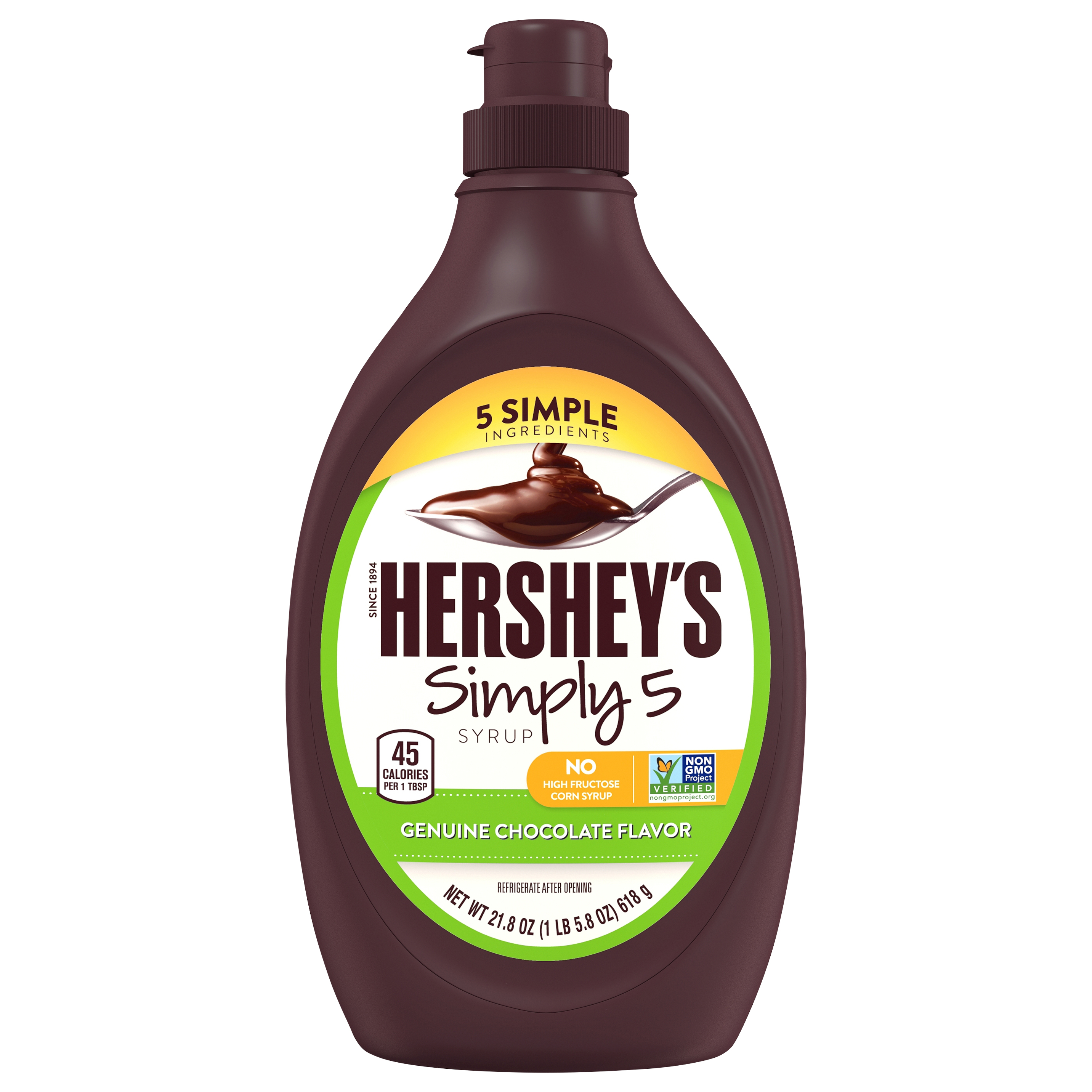 HERSHEY'S Simply 5 Chocolate Syrup Bottle,