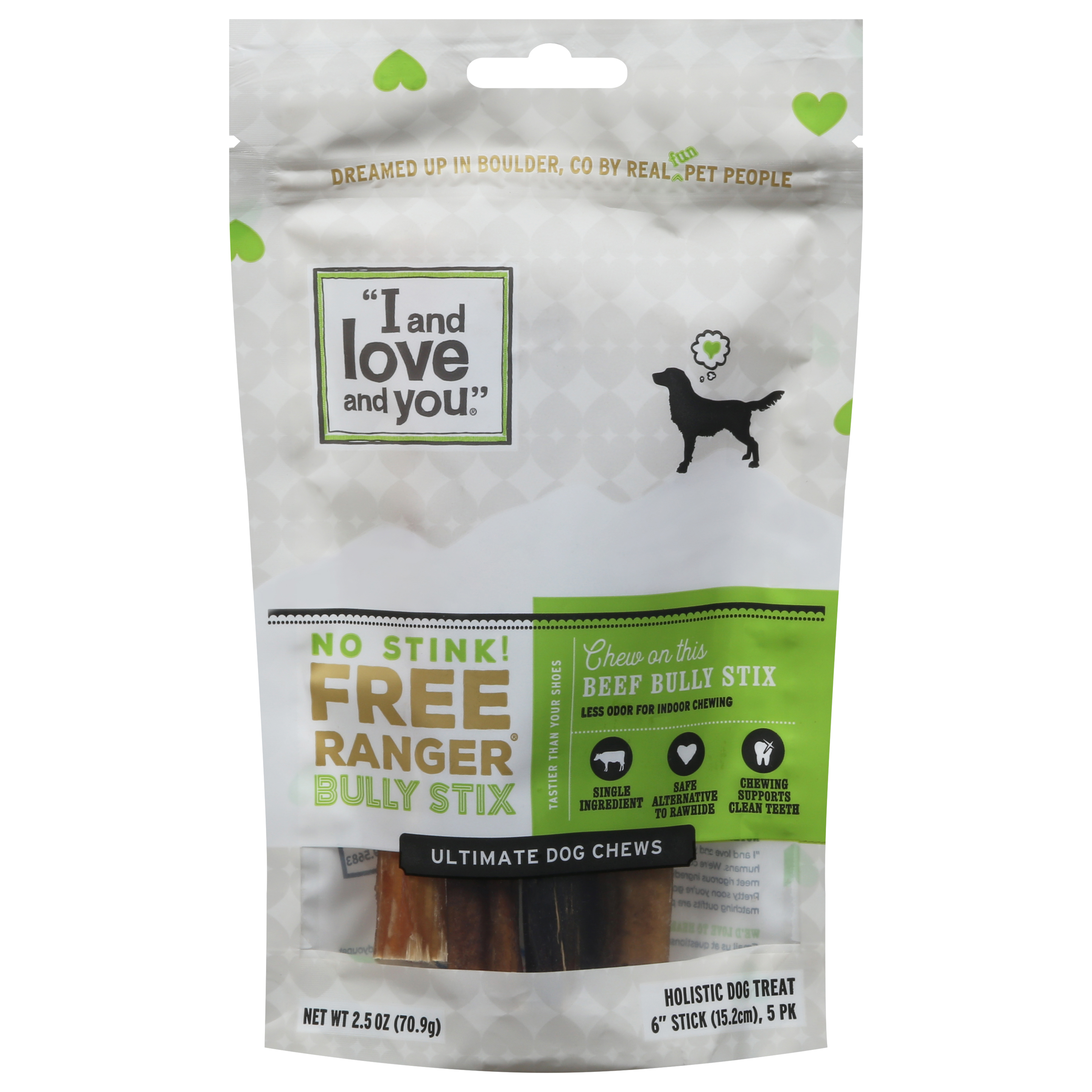 I and Love and You Bully Stix Free Ranger Holistic Beef Dog Treats