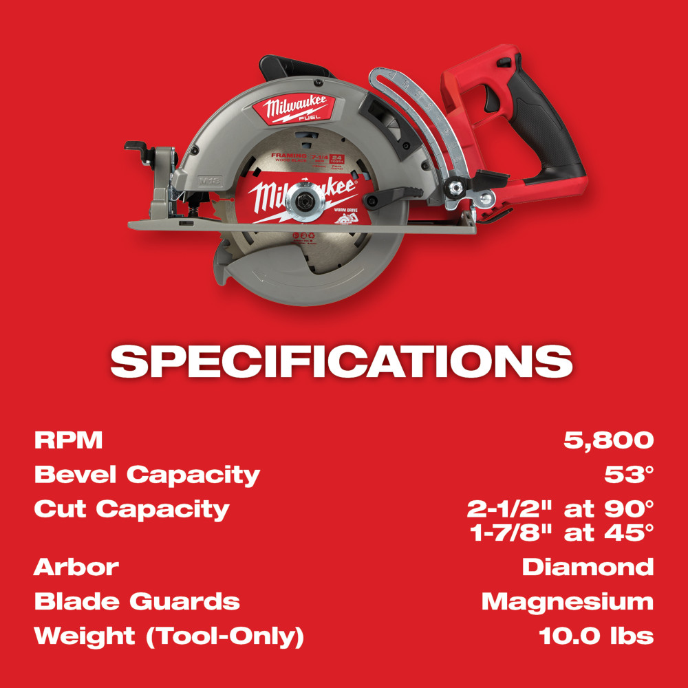 Milwaukee fuel worm on sale drive saw