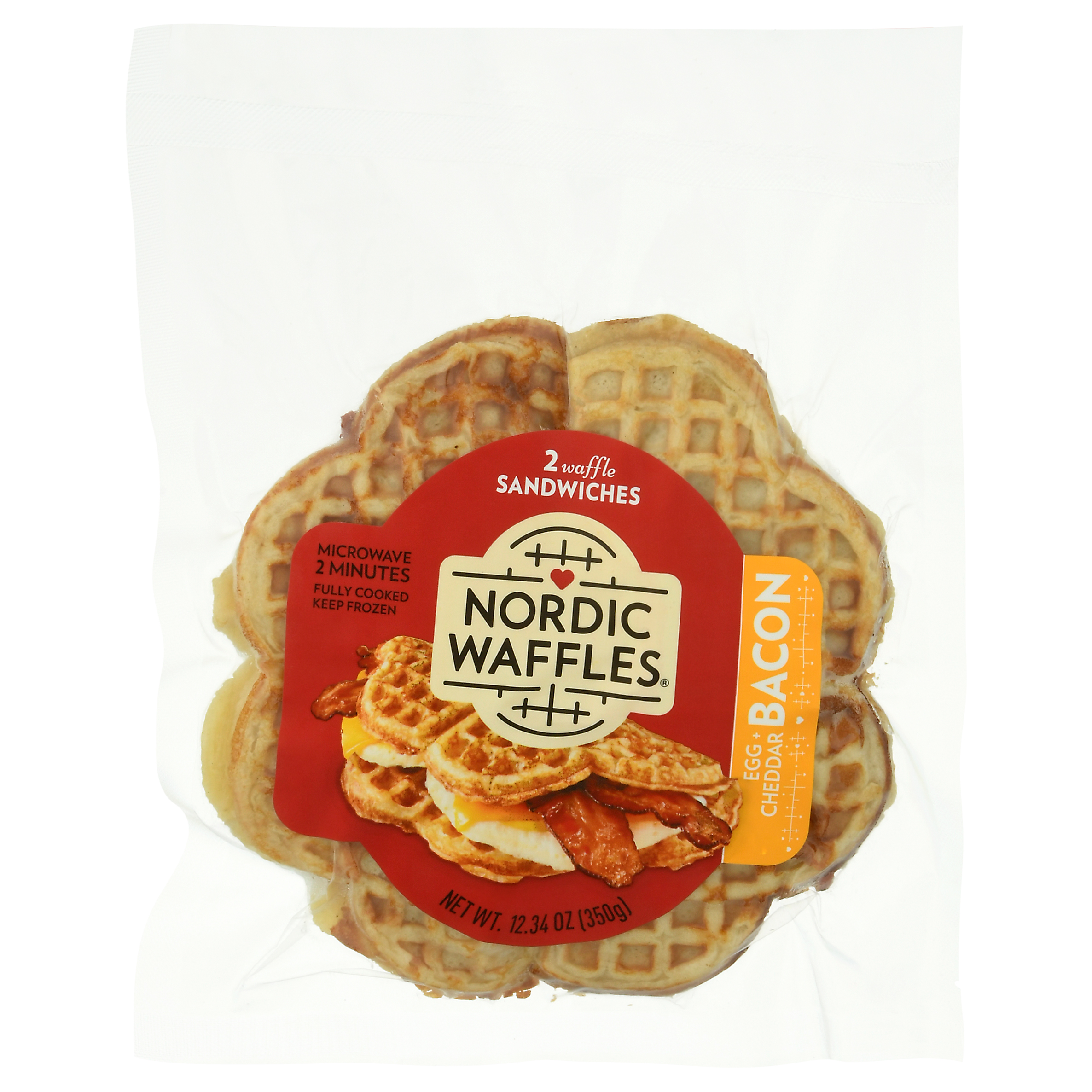 Nordic Waffles Egg + Bacon Cheddar Waffle Sandwiches