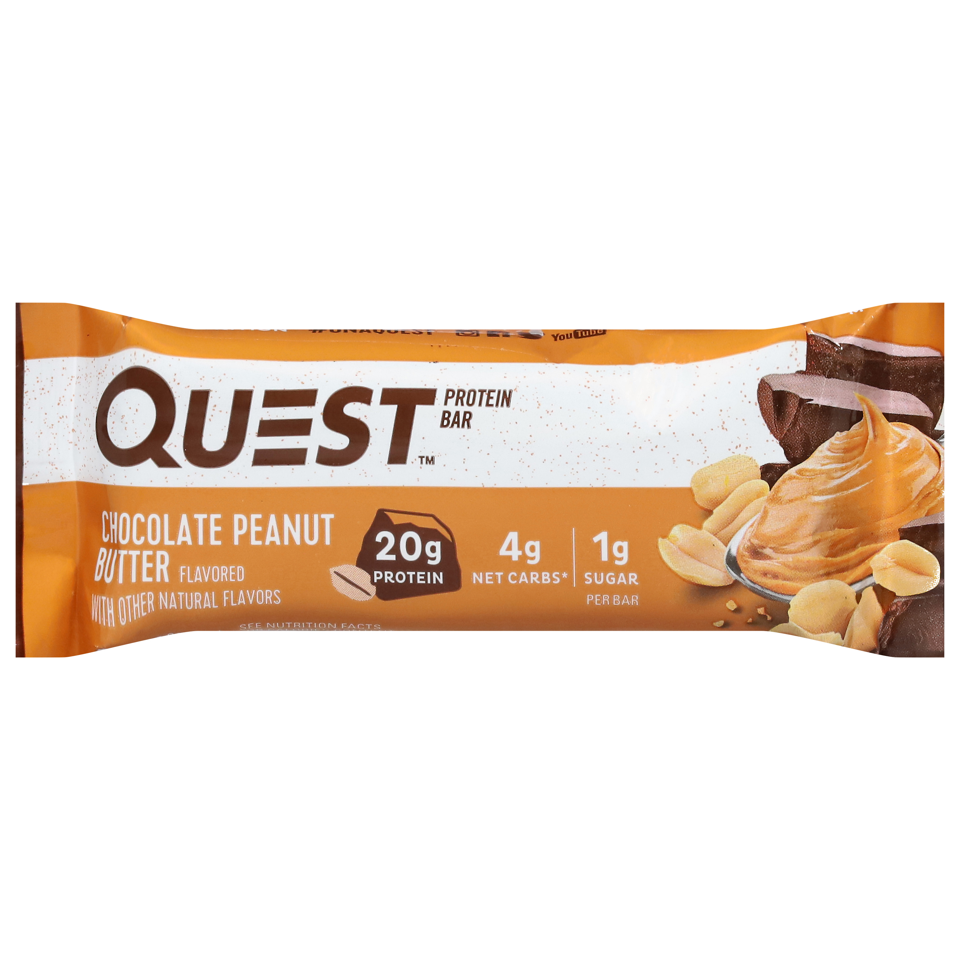Quest Chocolate Peanut Butter Flavored Protein Bar