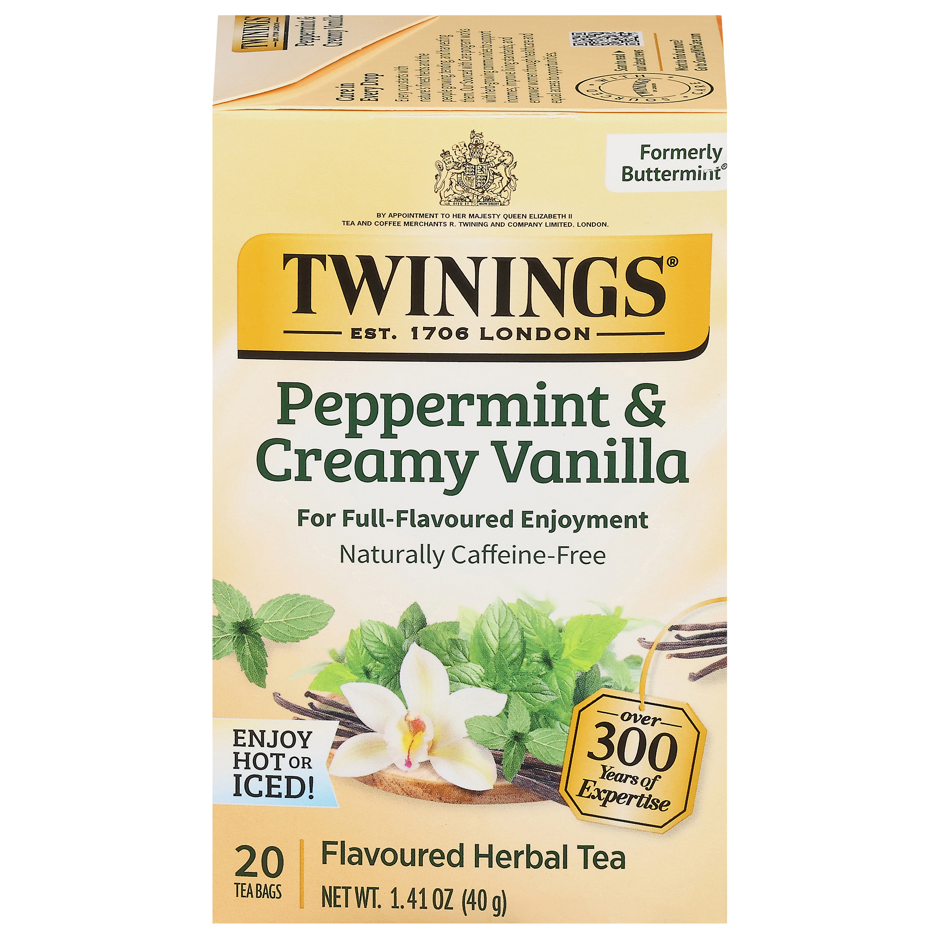 Twinings Caffeine-Free Peppermint & Creamy Vanilla Herbal Tea 20 Tea Bags