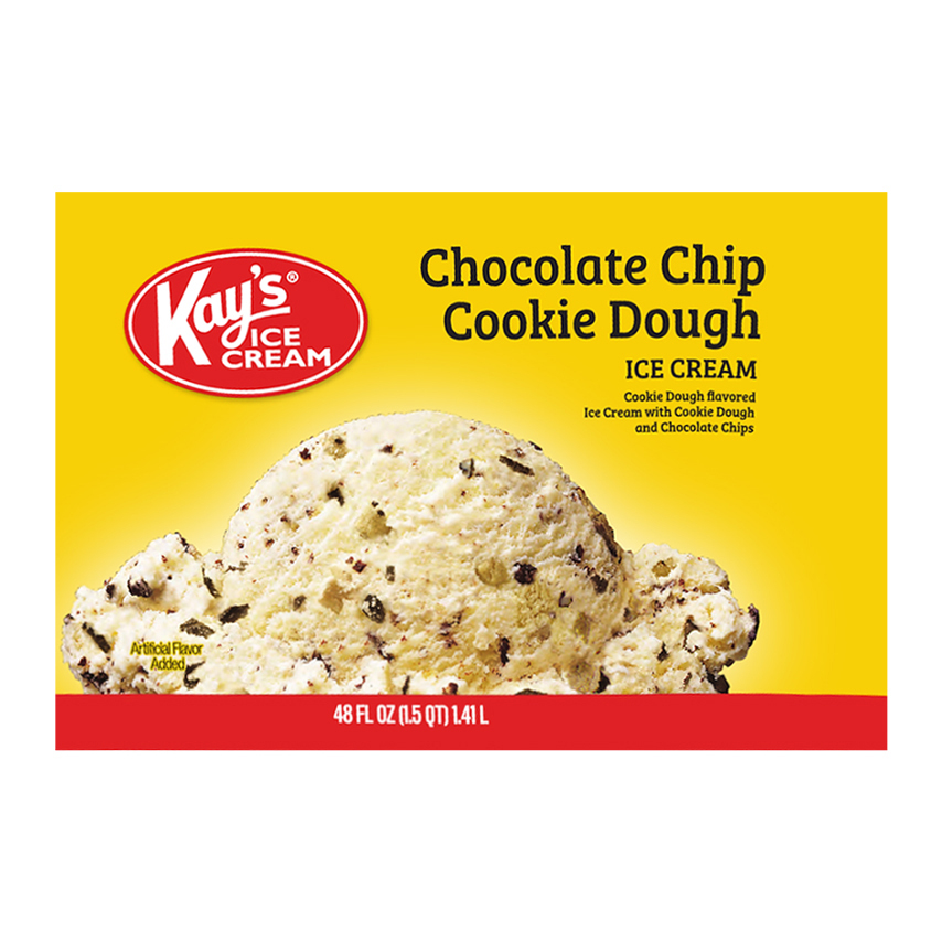 Kay's Ice Cream Chocolate Chip Cookie Dough Ice Cream 48 fl oz