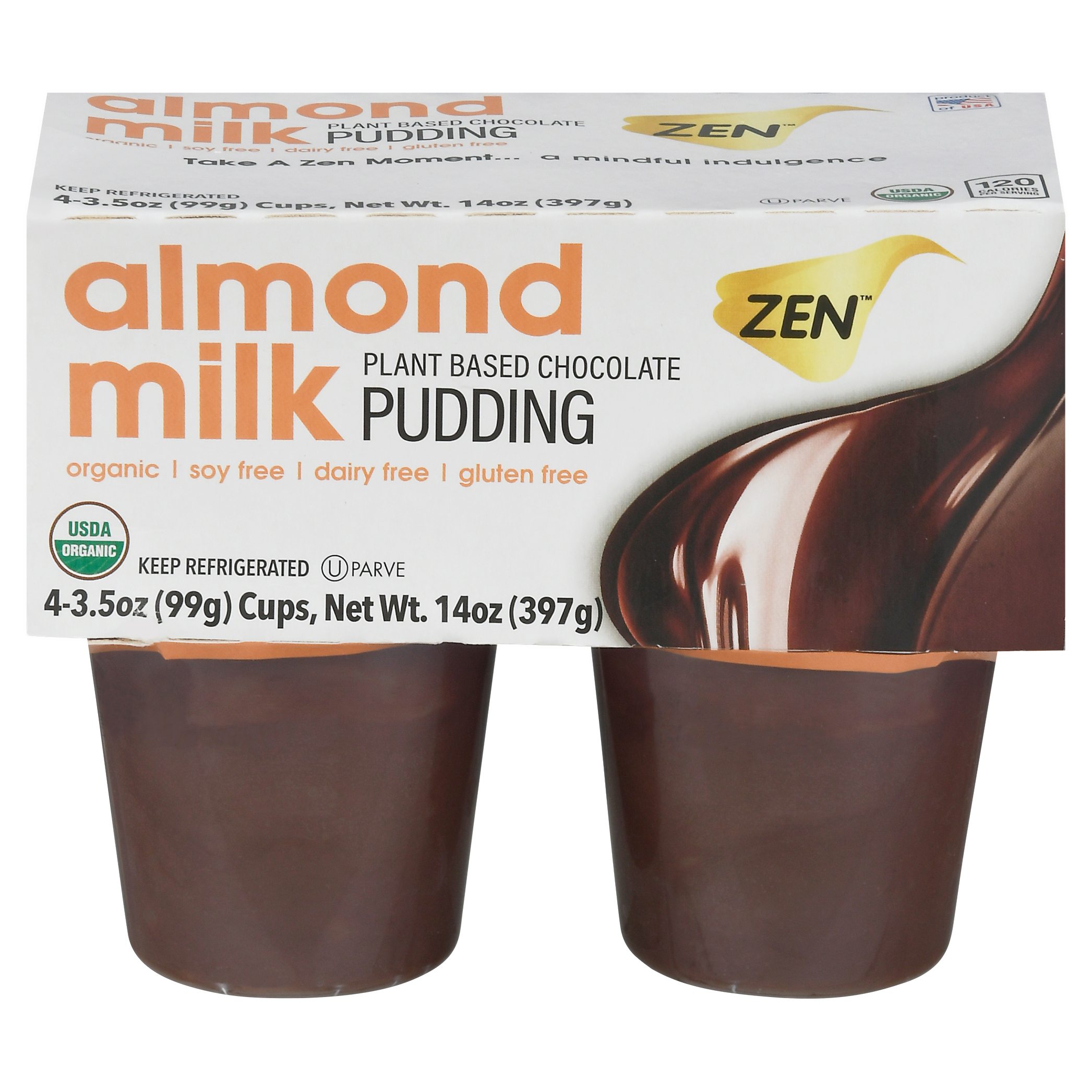 Zen Plant Based Almond Milk Chocolate Pudding Cup/Tub/Bowl