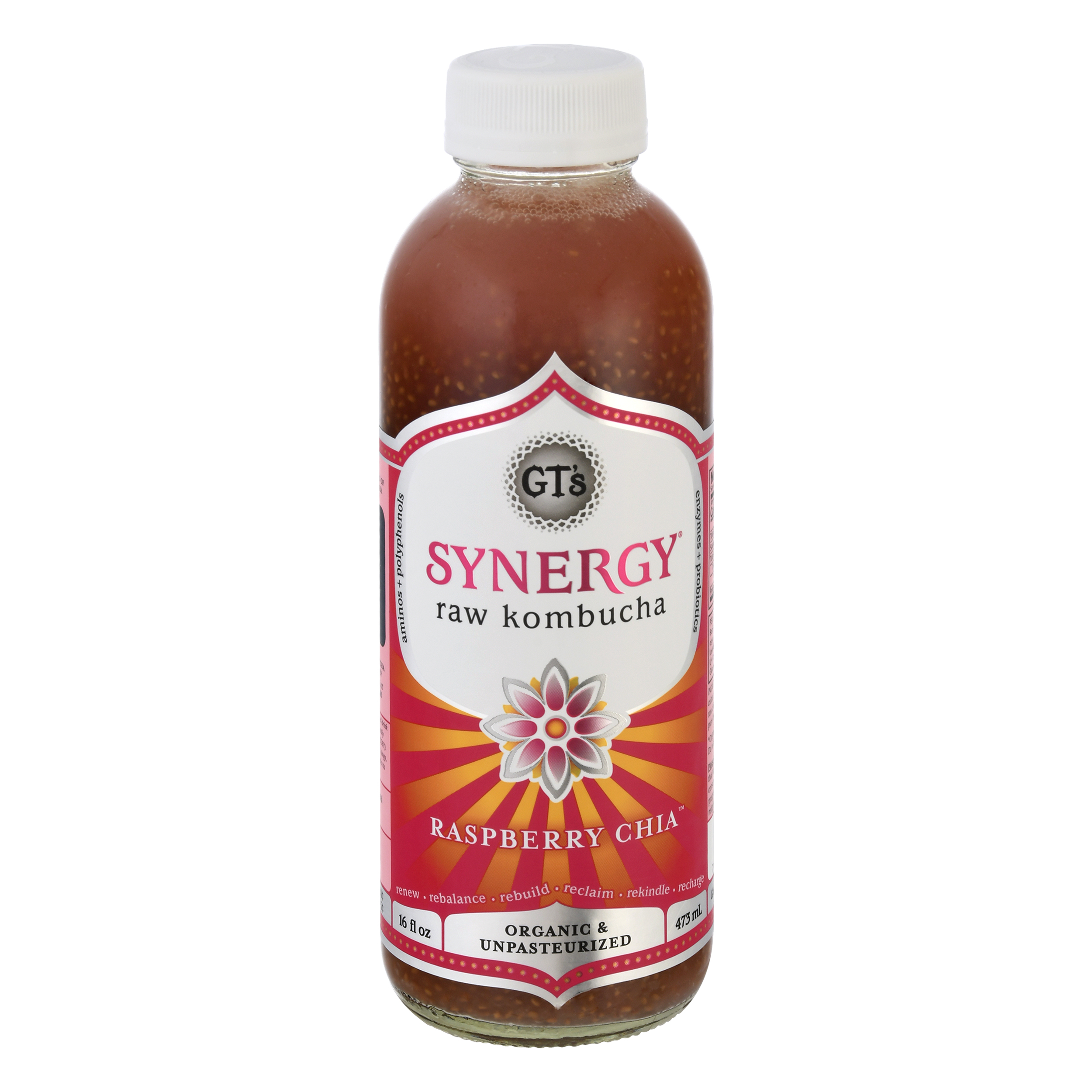GTs Synergy Raw Raspberry Chia Kombucha