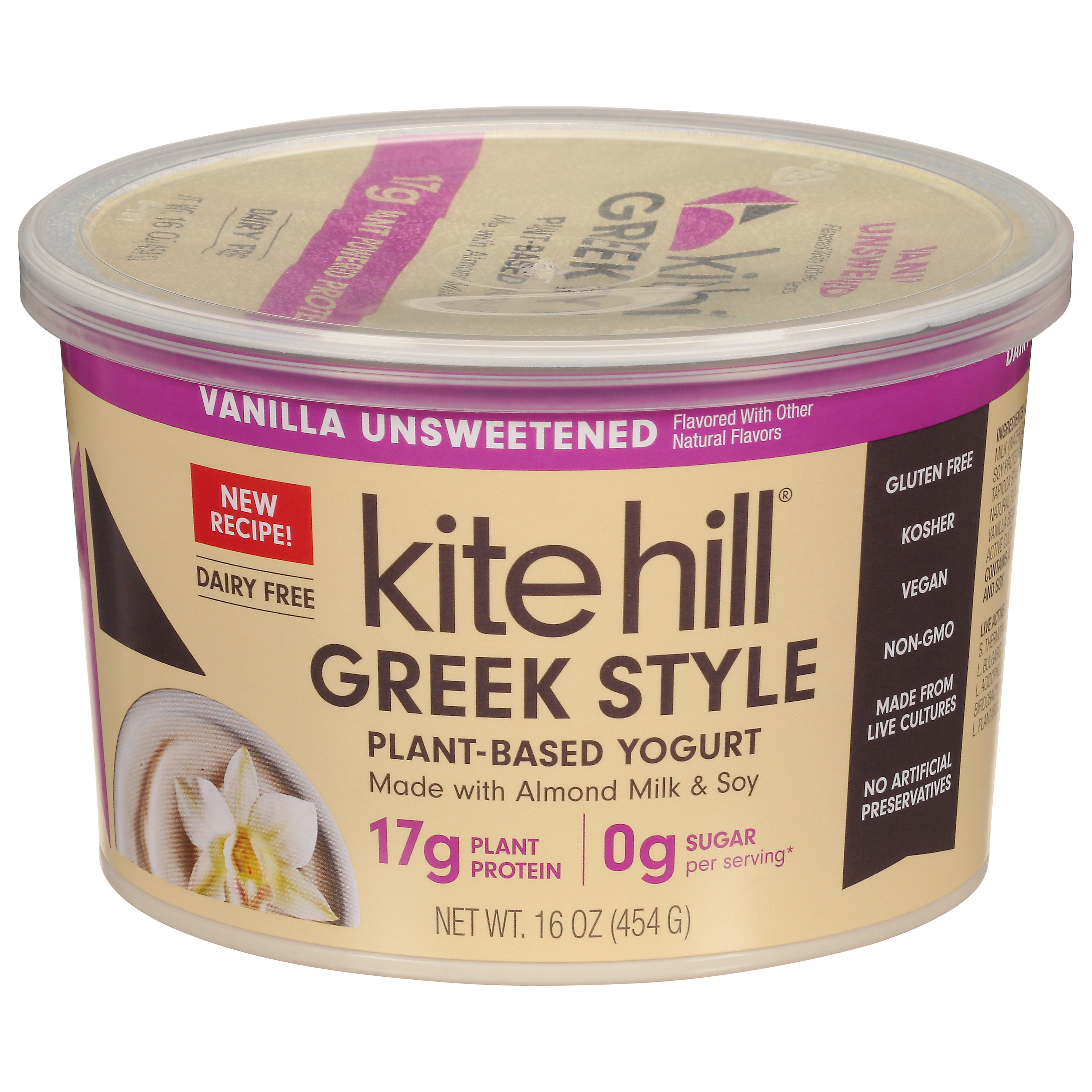 Kite Hill Unsweetened Vanilla Greek Style Plant-Based Yogurt
