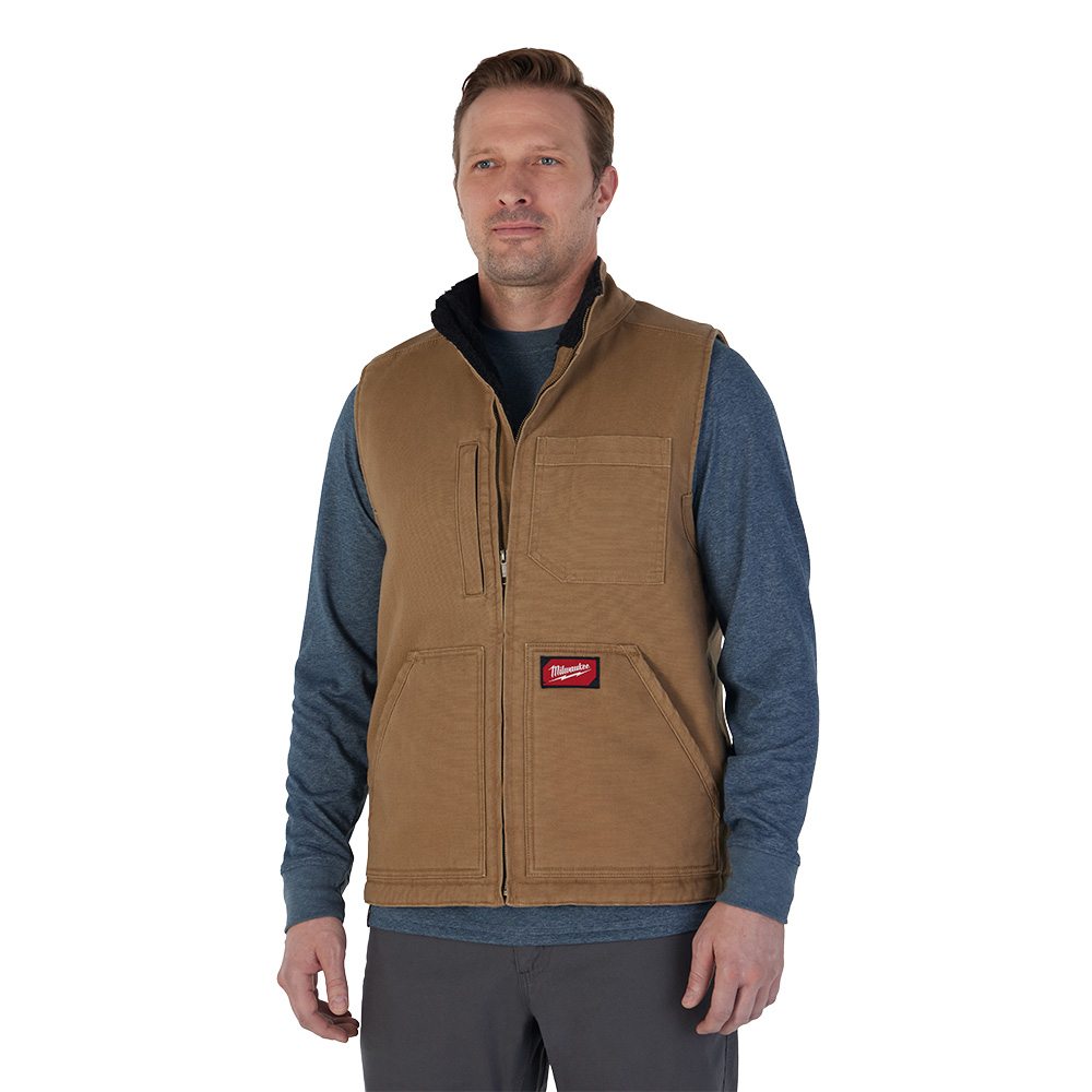 GRIDIRON Sherpa-Lined Vest - Brown 3X