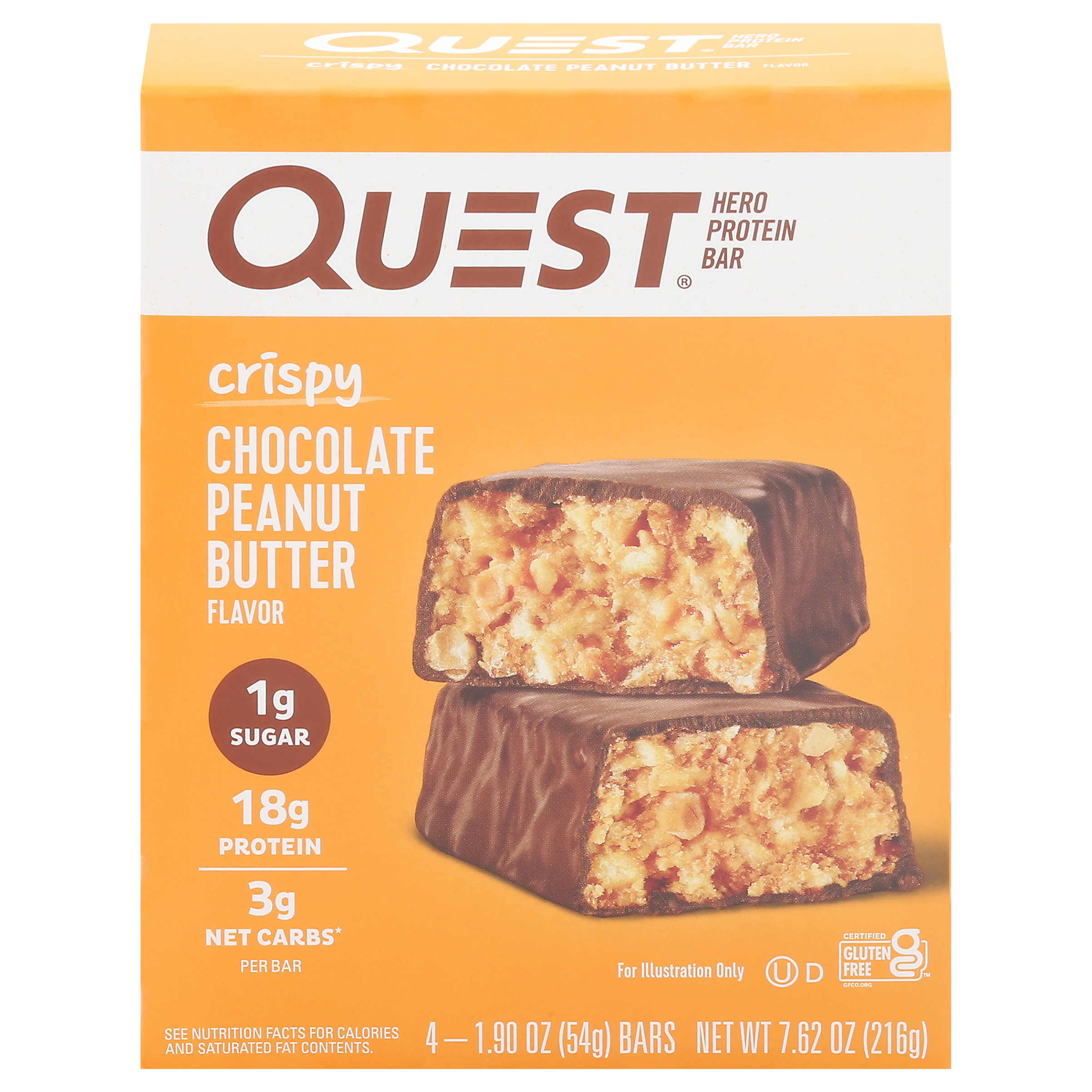 Quest Crispy Chocolate Peanut Butter Flavor Hero Protein Bar