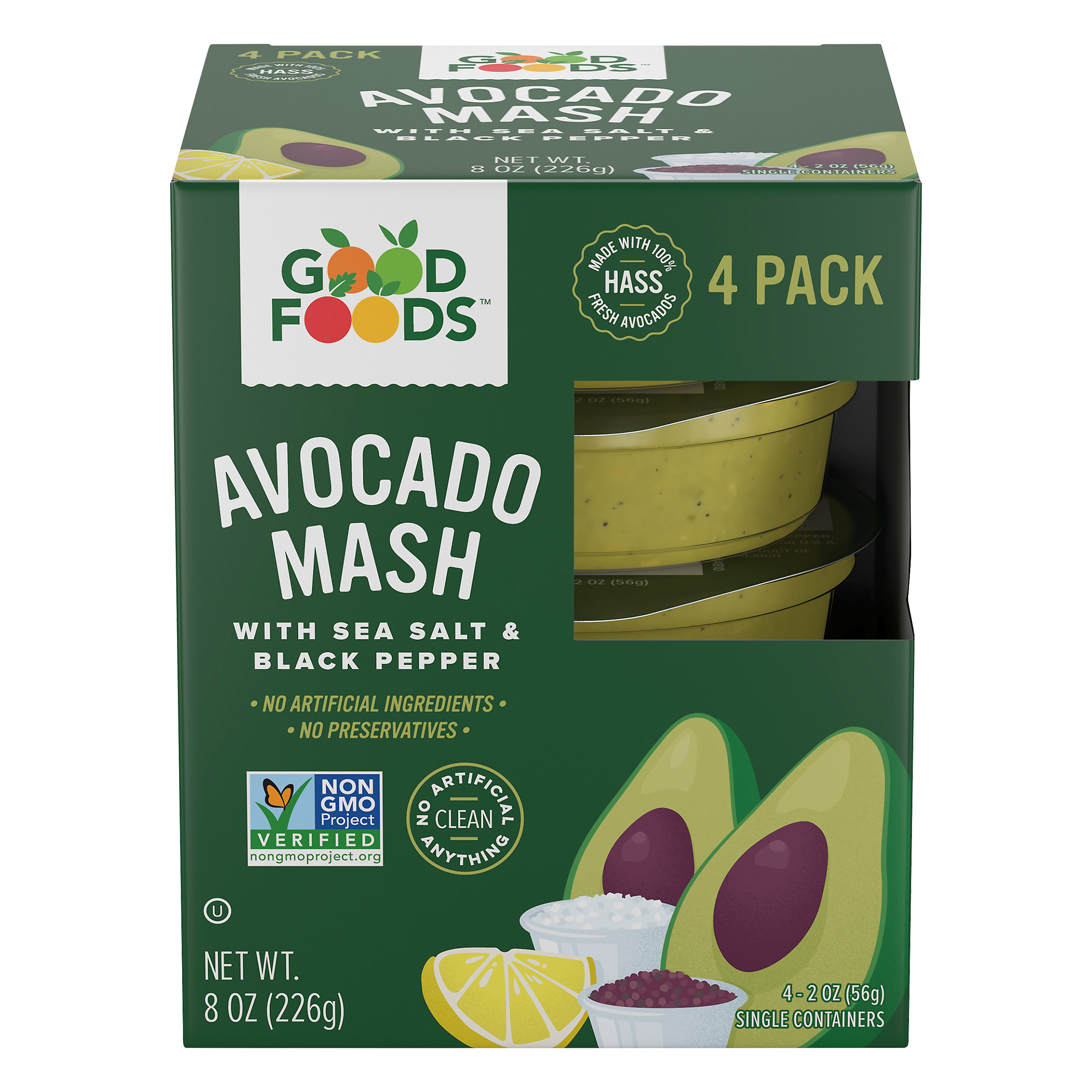 Good Foods™ Avocado Mash with Sea Salt & Black Pepper 4 ct Box