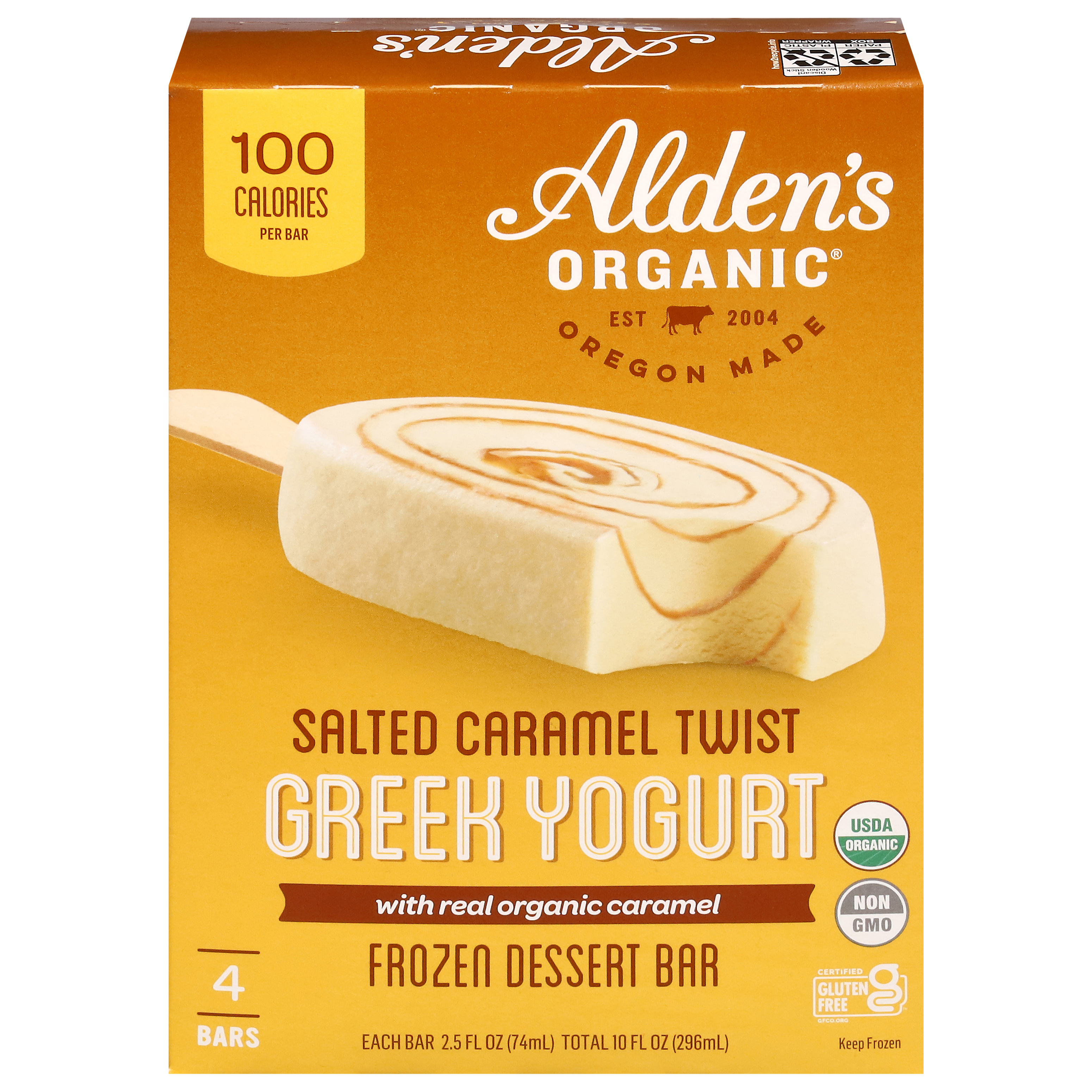 Alden's Organic Frozen Salted Caramel Twist Dessert Bar