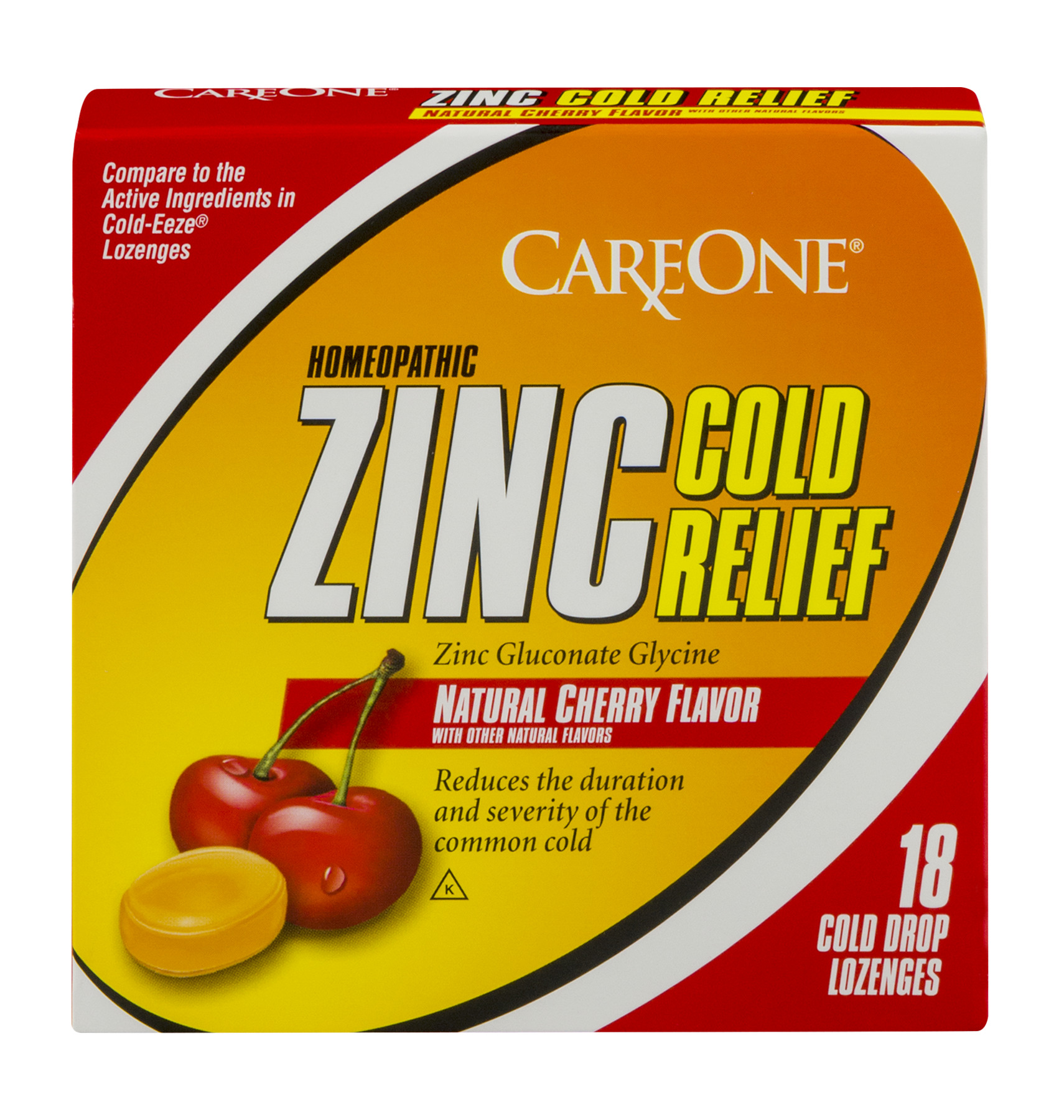 CareOne Zinc Cold Relief Lozenges Cherry Flavor 18 CT