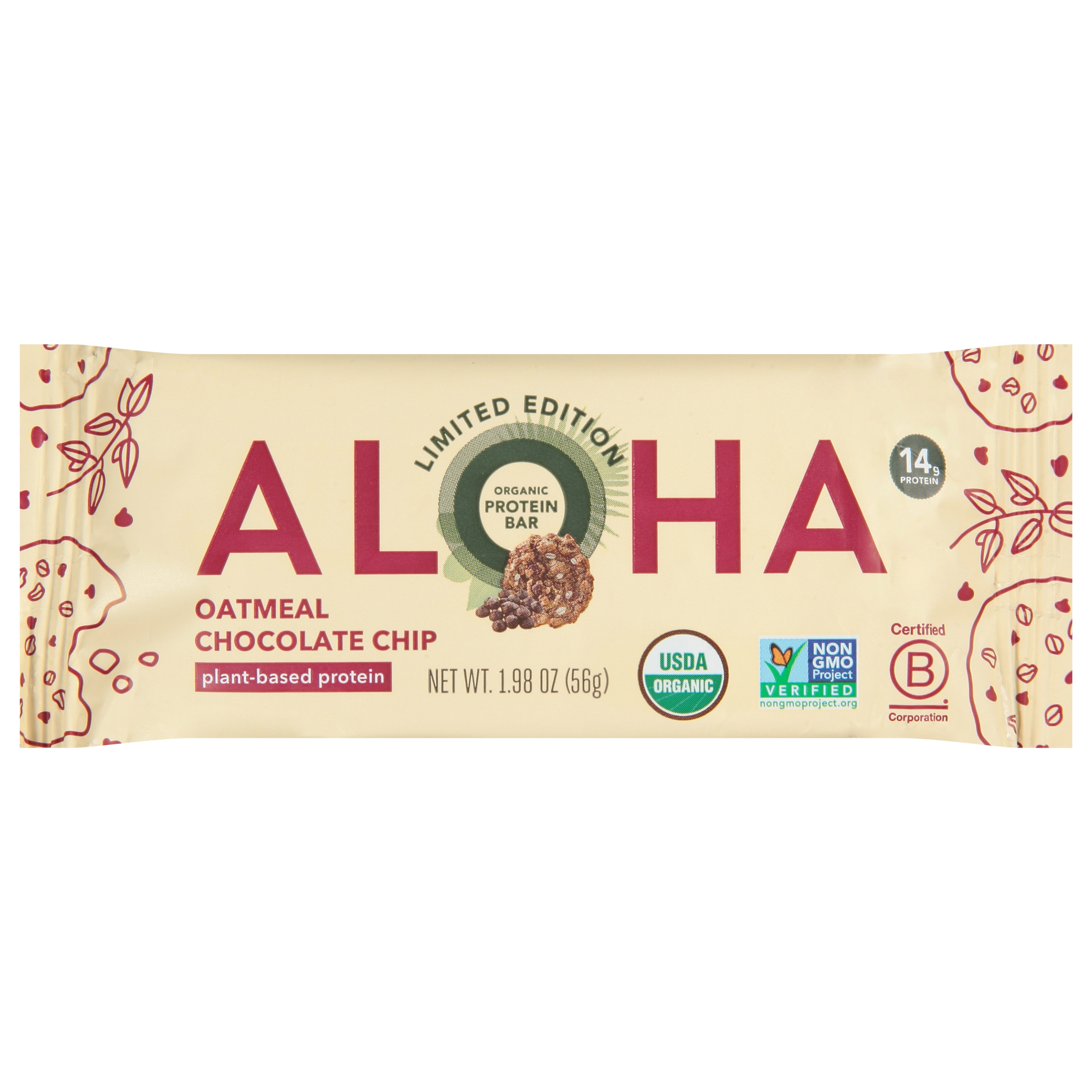Aloha Organic Oatmeal Chocolate Chip Protein Bar