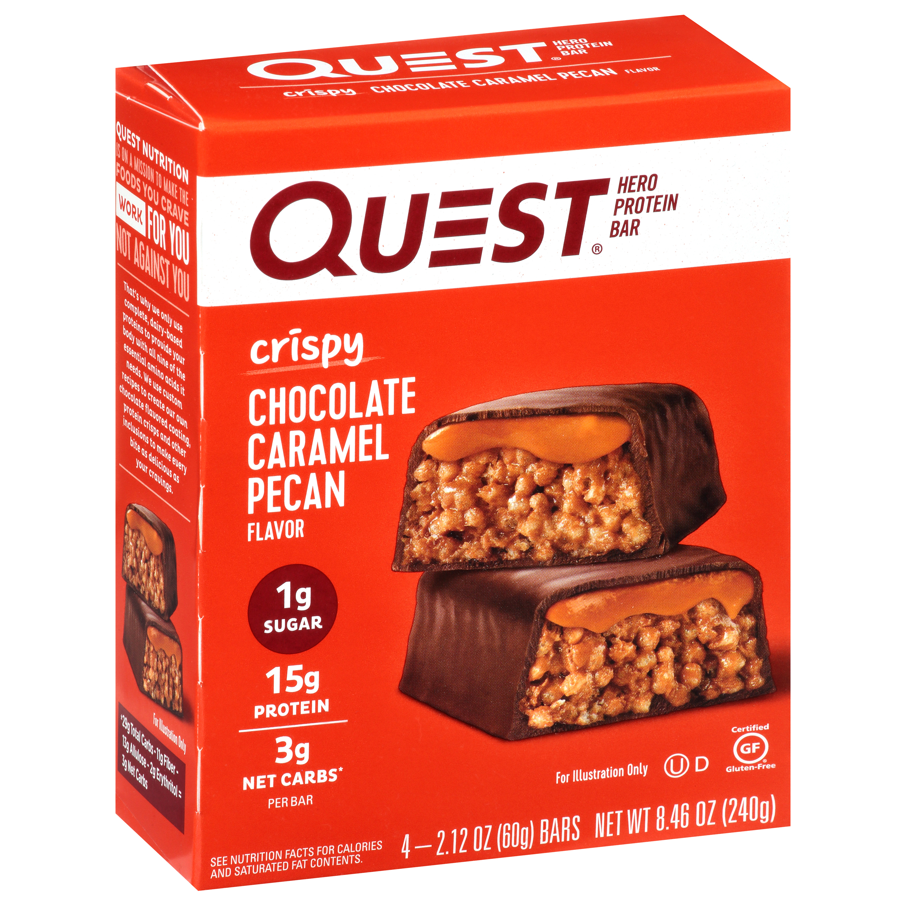Quest Crispy Hero Chocolate Caramel Pecan Flavor Protein Bar