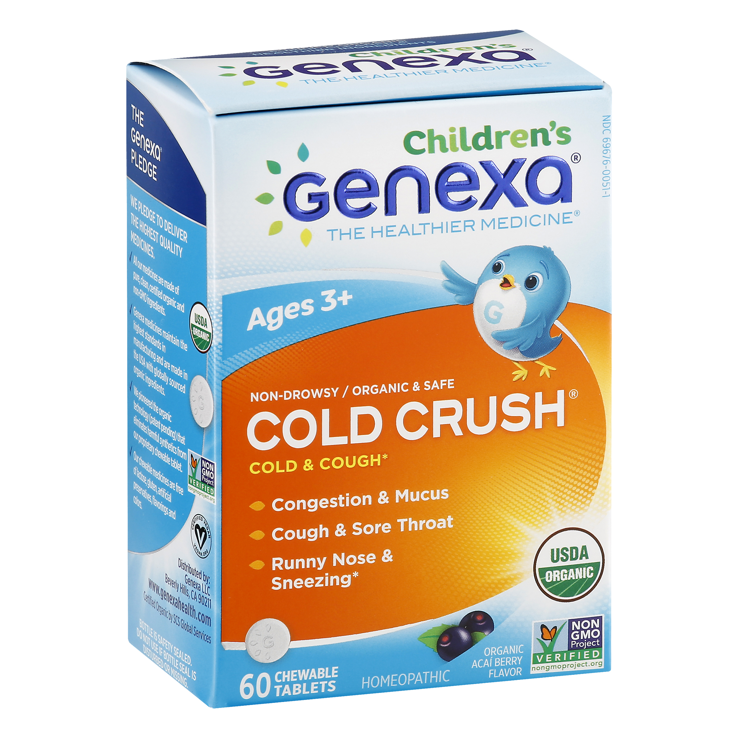 Genexa Children's Cold Crush Organic Acai Berry Flavor Cold & Cough