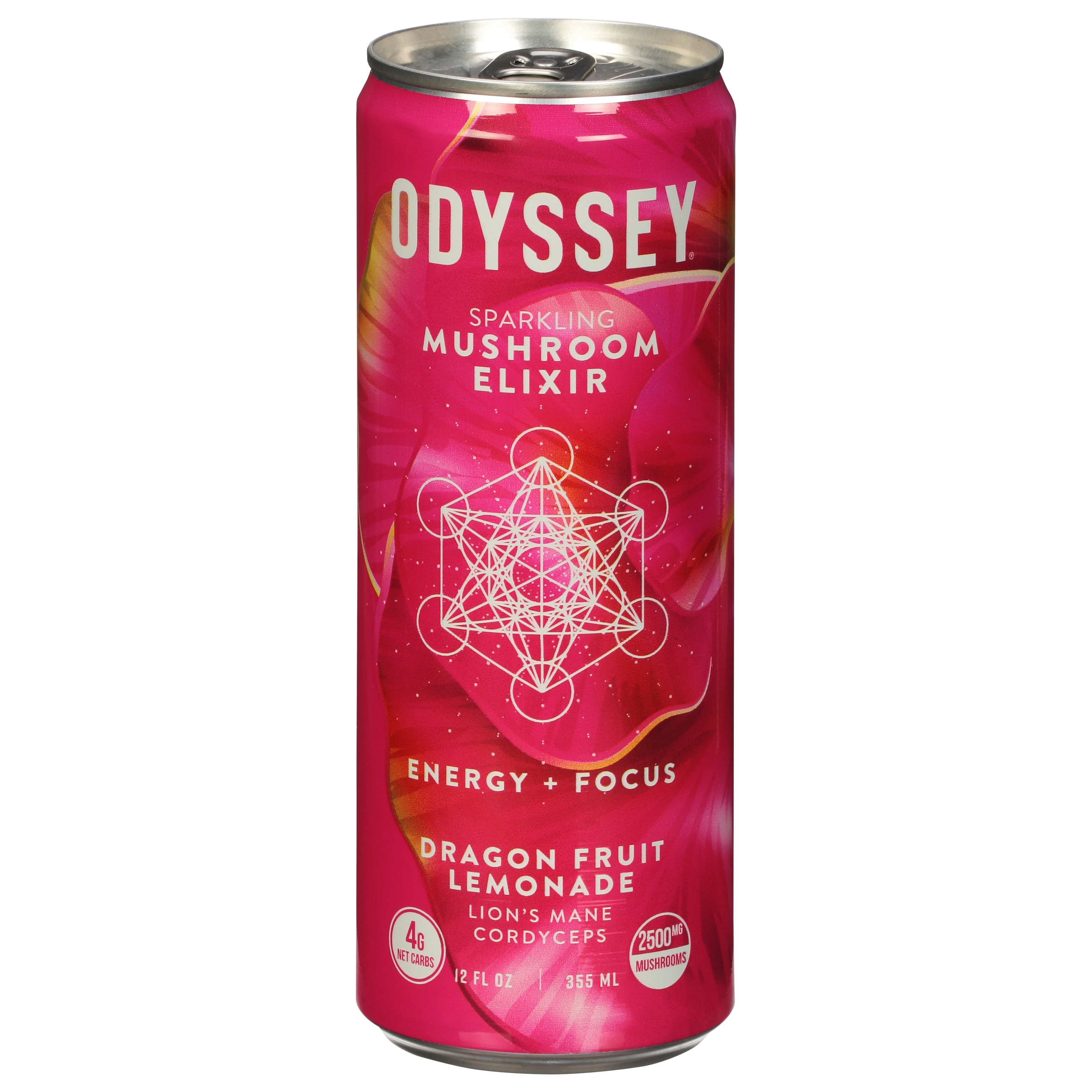 Odyssey Energy + Focus Sparkling Dragon Fruit Lemonade Mushroom Elixir