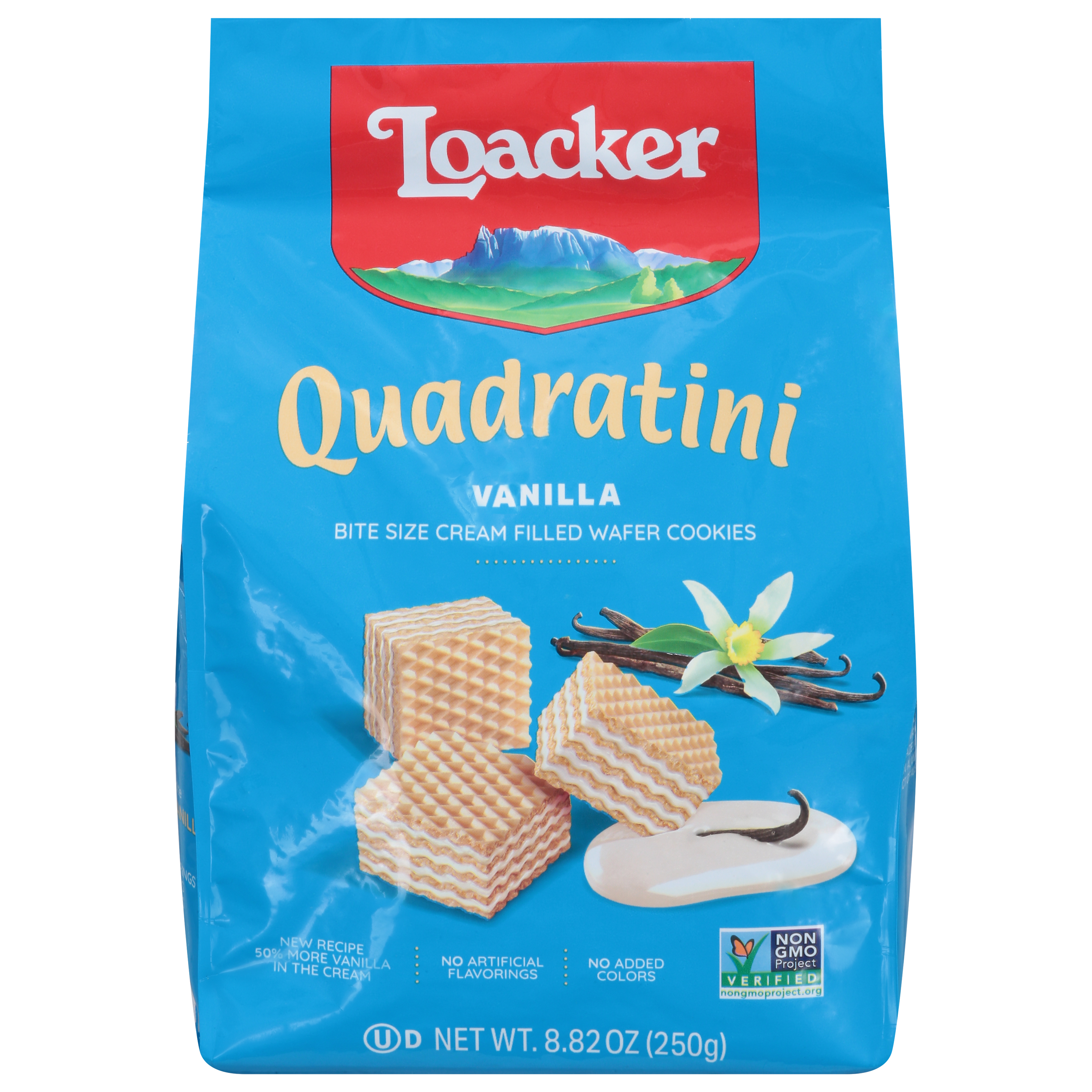 Loacker Quadratini Vanilla Wafer Cookies Bite Size