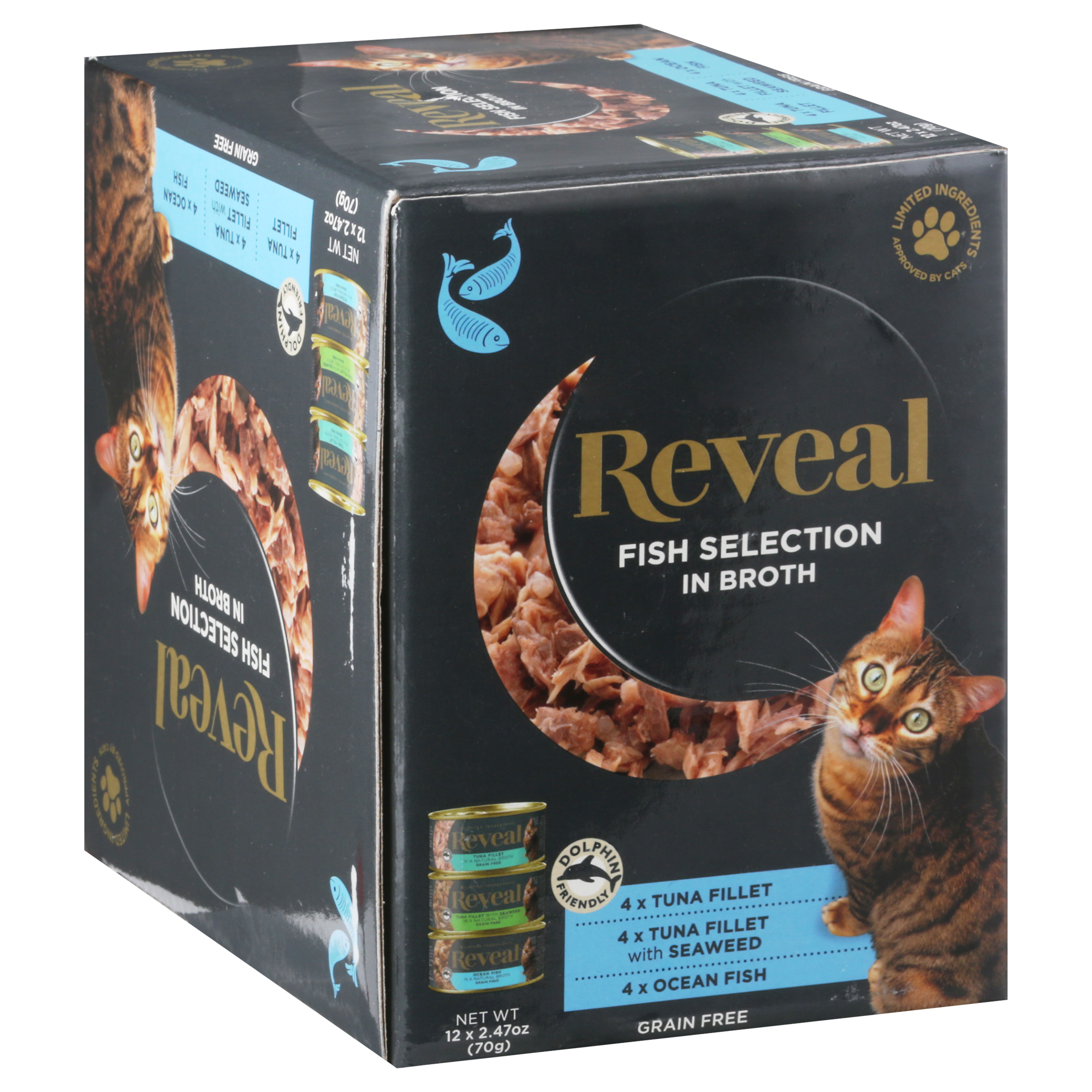 Reveal Grain Free Fish Selection in Broth Cat Food