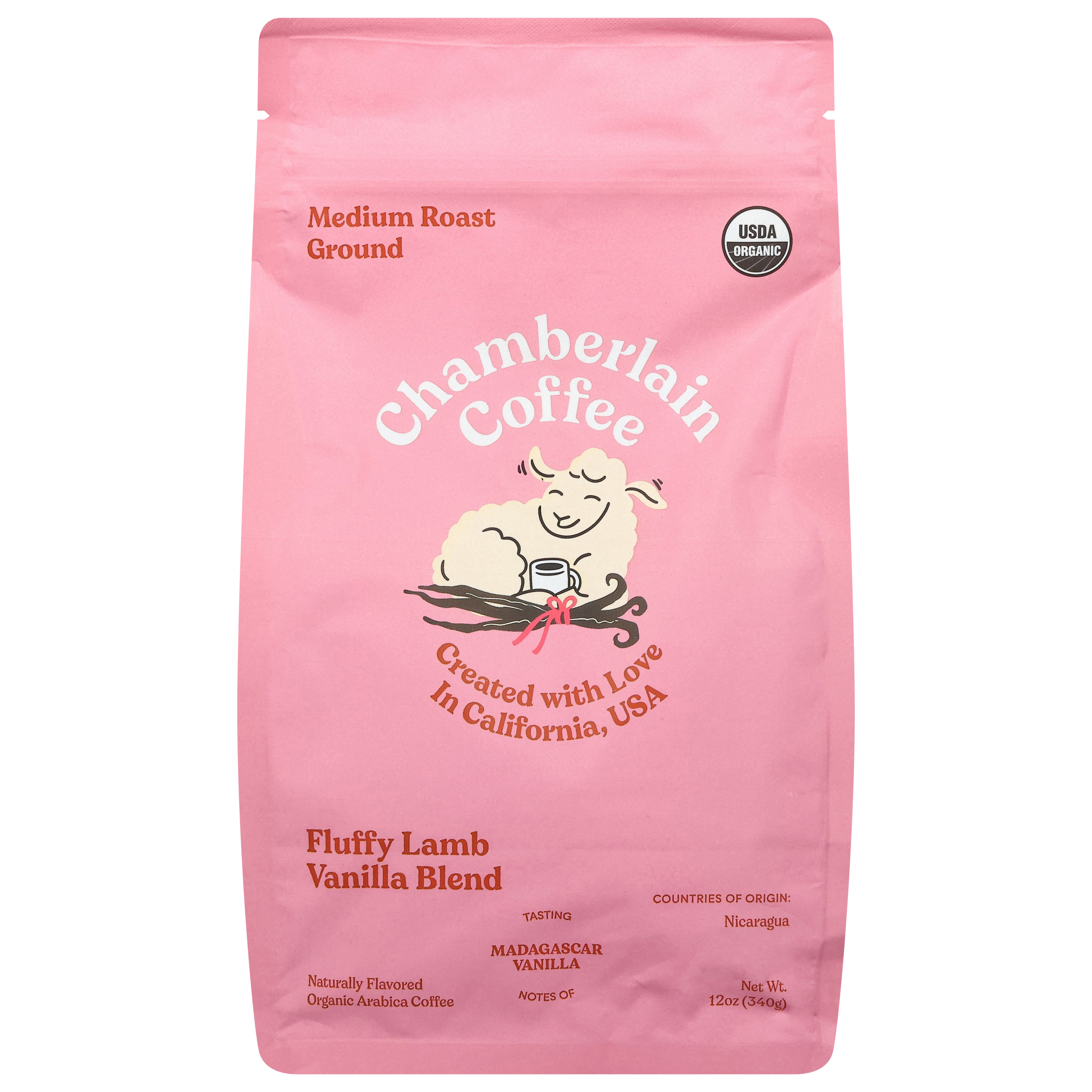 Chamberlain Coffee Medium Roast Ground Fluffy Lamb Vanilla Blend Coffee
