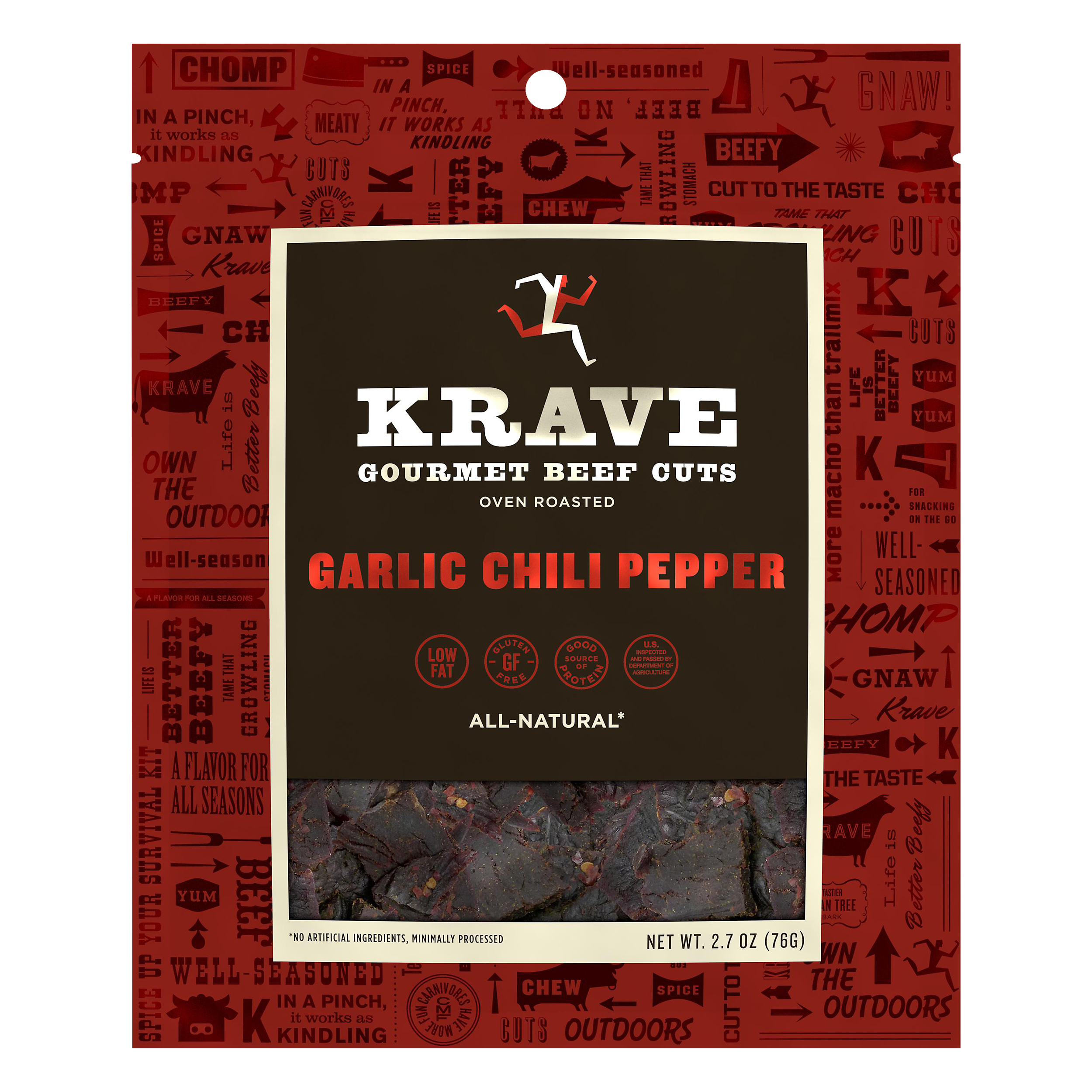 Krave Gourmet Garlic Chili Pepper Beef Cuts