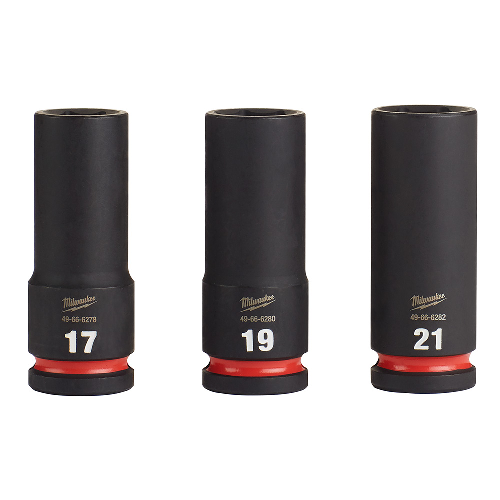 3PC SHOCKWAVE Impact Duty 1/2" Drive Metric Deep 6 Point Socket Set