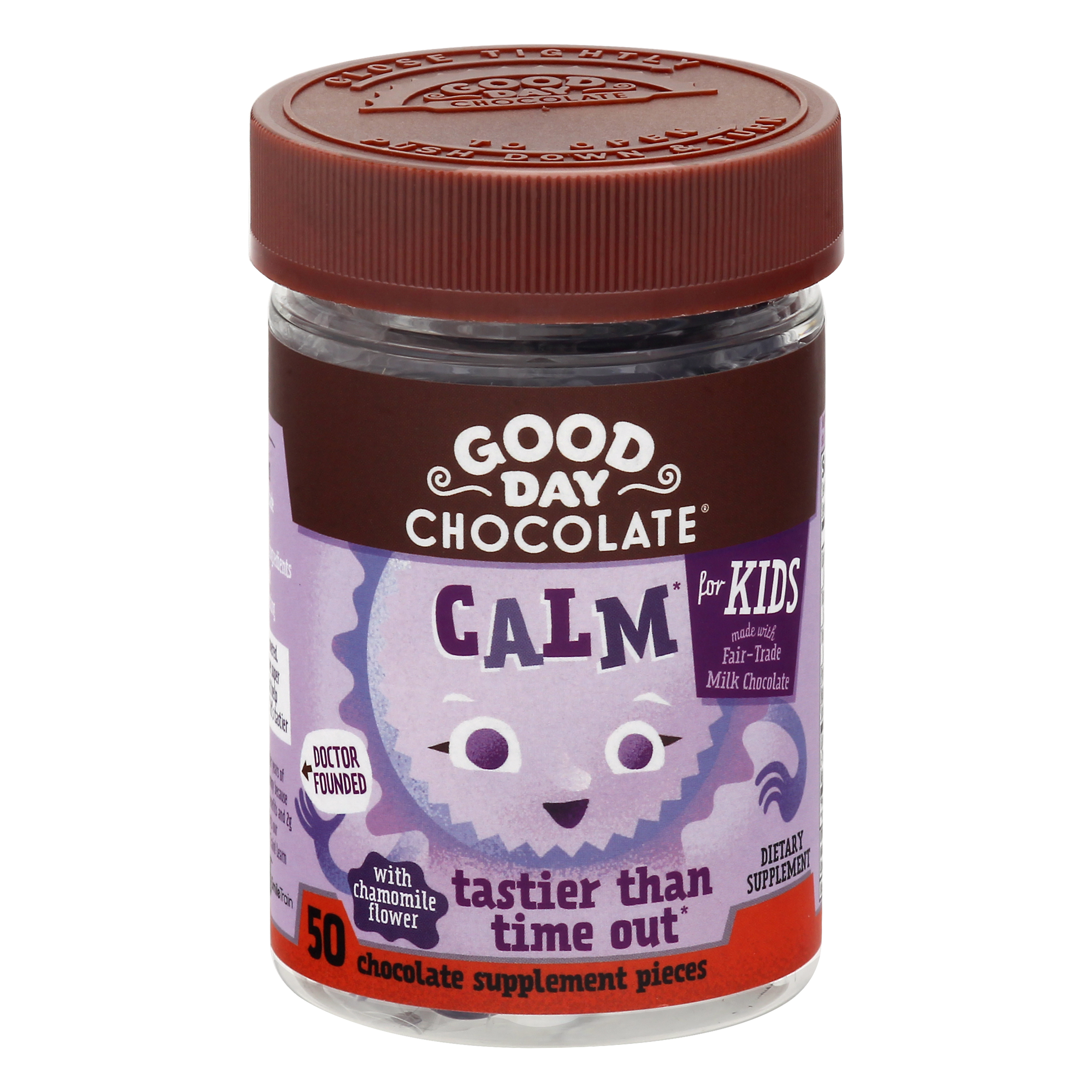 Good Day Chocolate Calm for Kids Chocolate Supplement Pieces