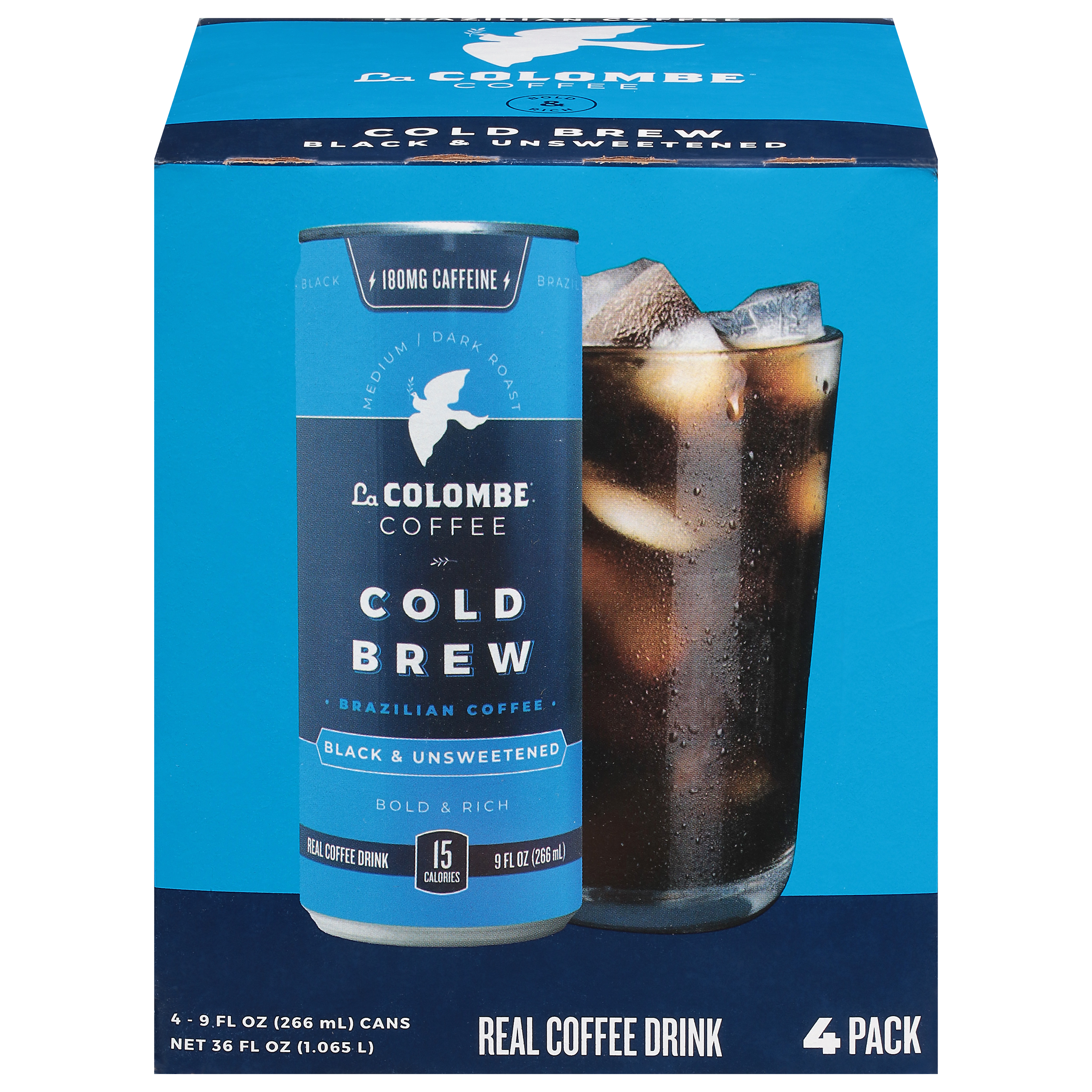 La Colombe Medium/Dark Roast Cold Brew Black & Unsweetened Coffee 4 Pack