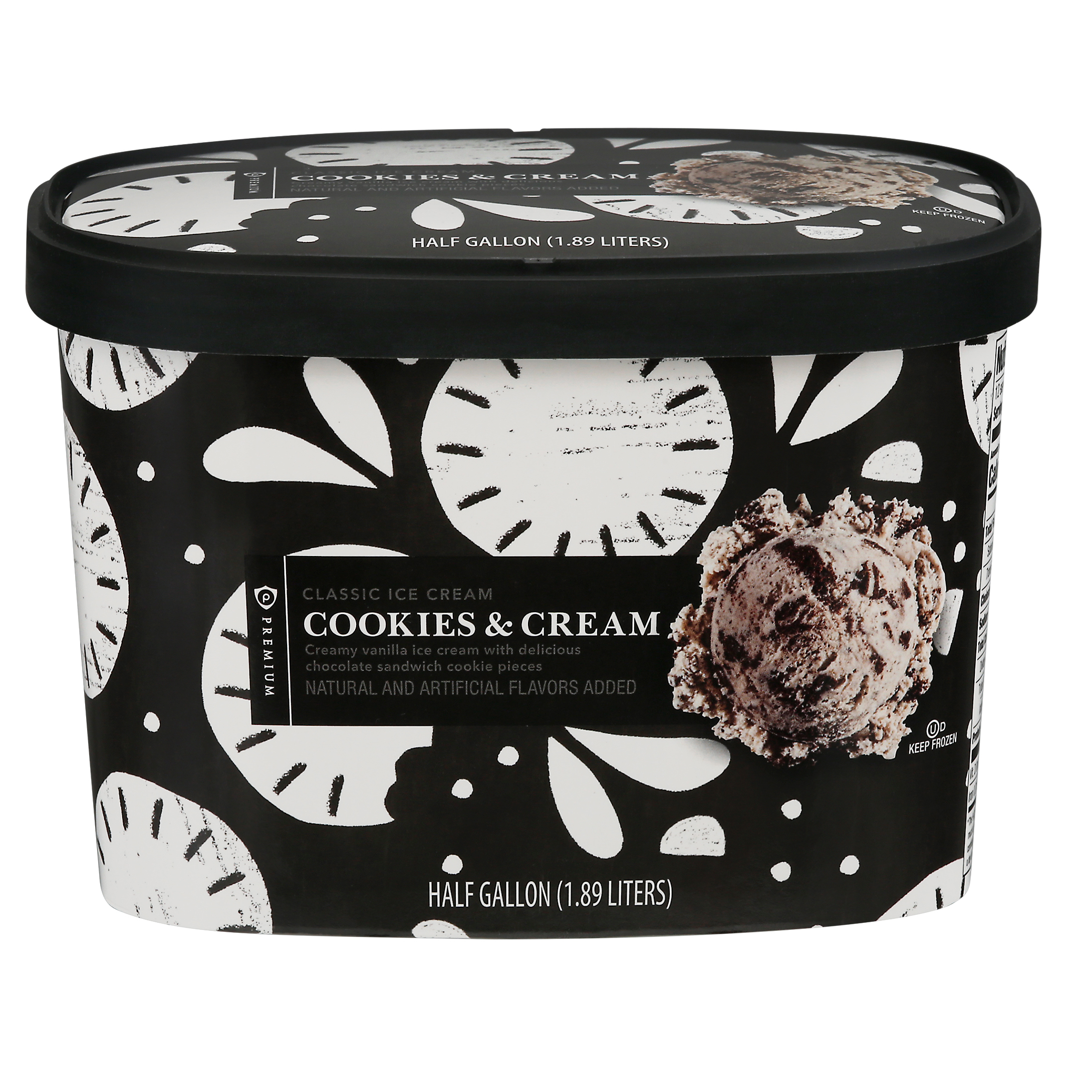 Publix Premium Cookies & Cream Classic Ice Cream 0.5 gl
