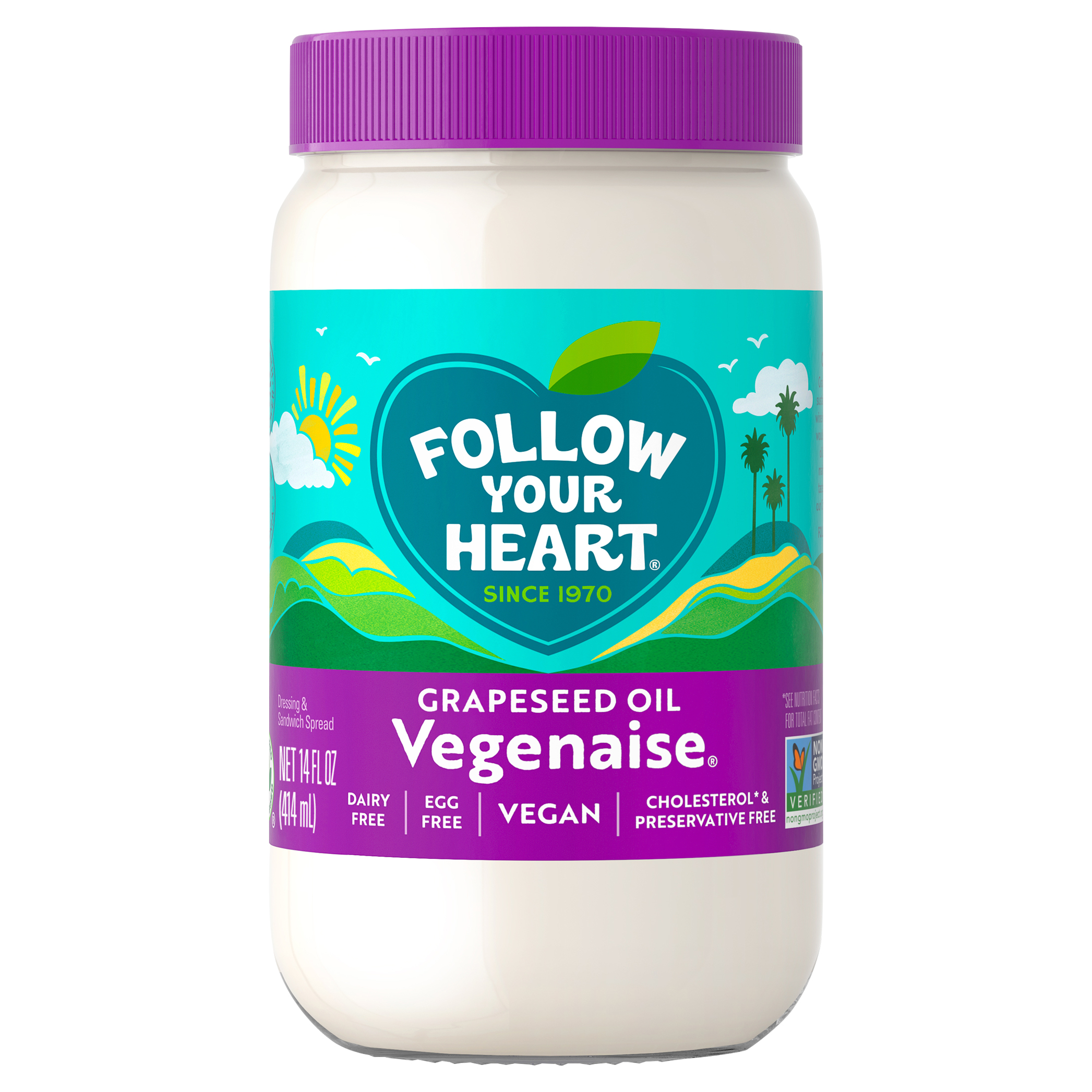 Follow Your Heart Vegenaise Dressing and Sandwich Spread, Grapeseed Oil, Dairy Free, Egg Free Mayo,