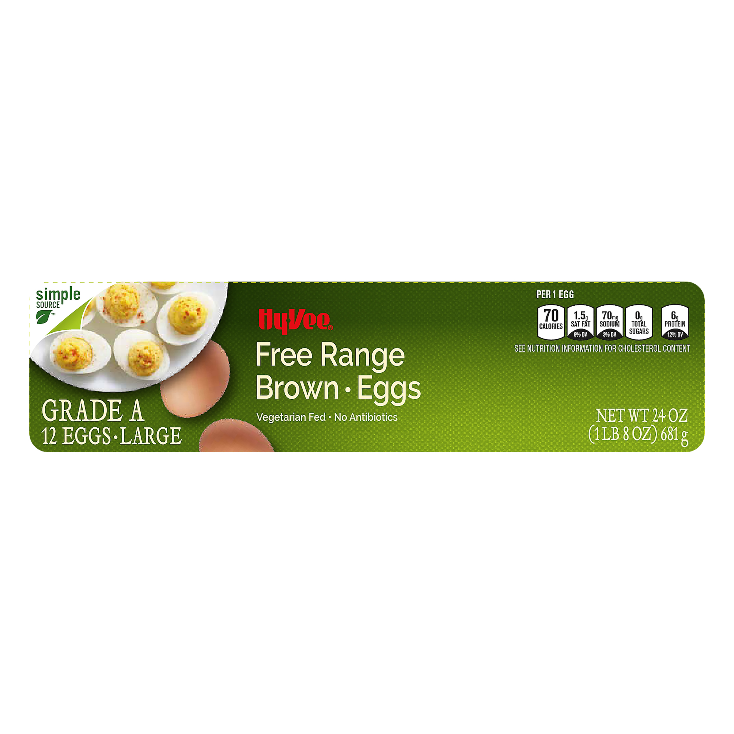 HyVee Free Range Brown Large Eggs 12 ea CARTON