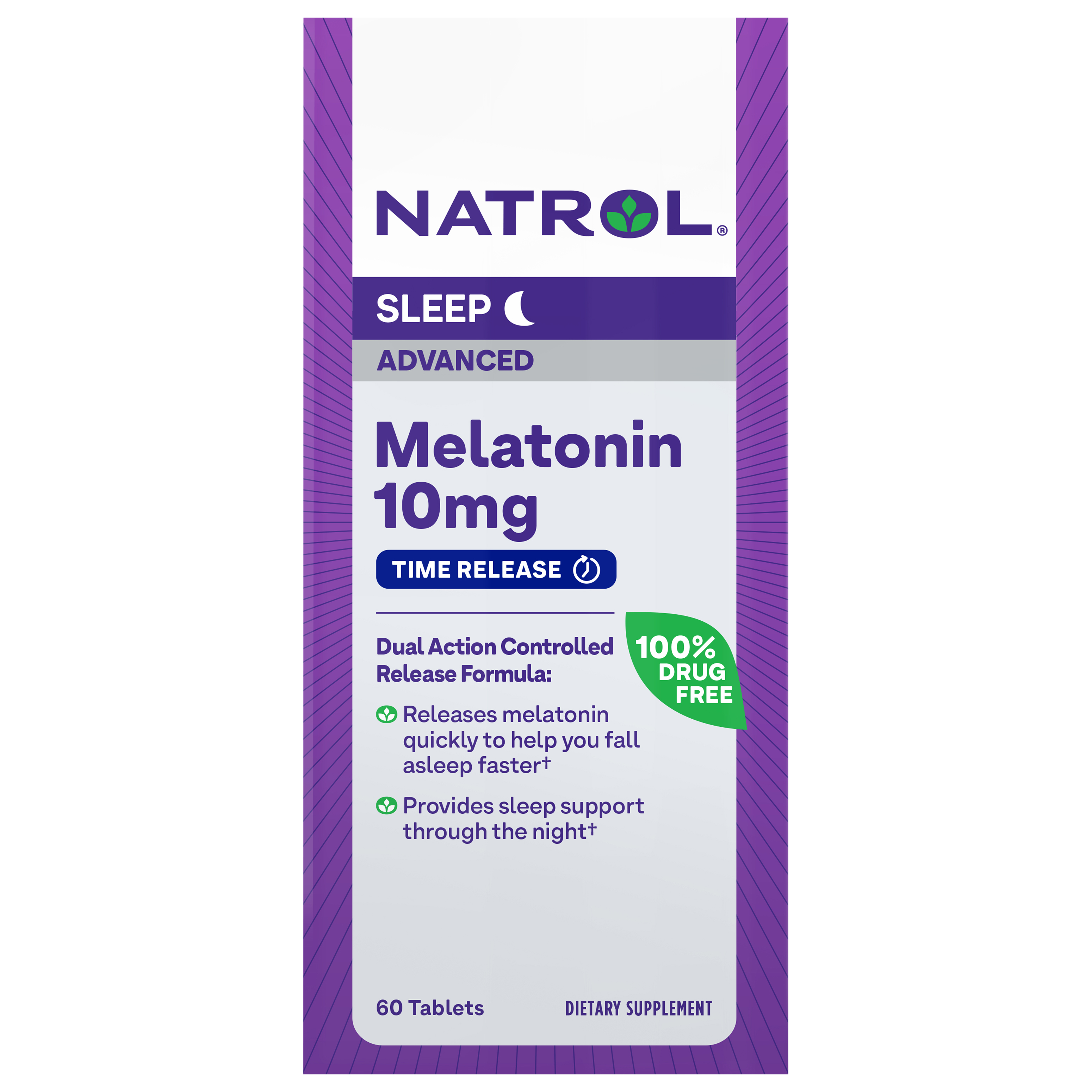 Natrol Advanced Sleep Melatonin 10mg, Dietary Supplement for Restful Sleep, Time Release Melatonin Tablets, 60 Time-Release Tablets, 60 Day Supply