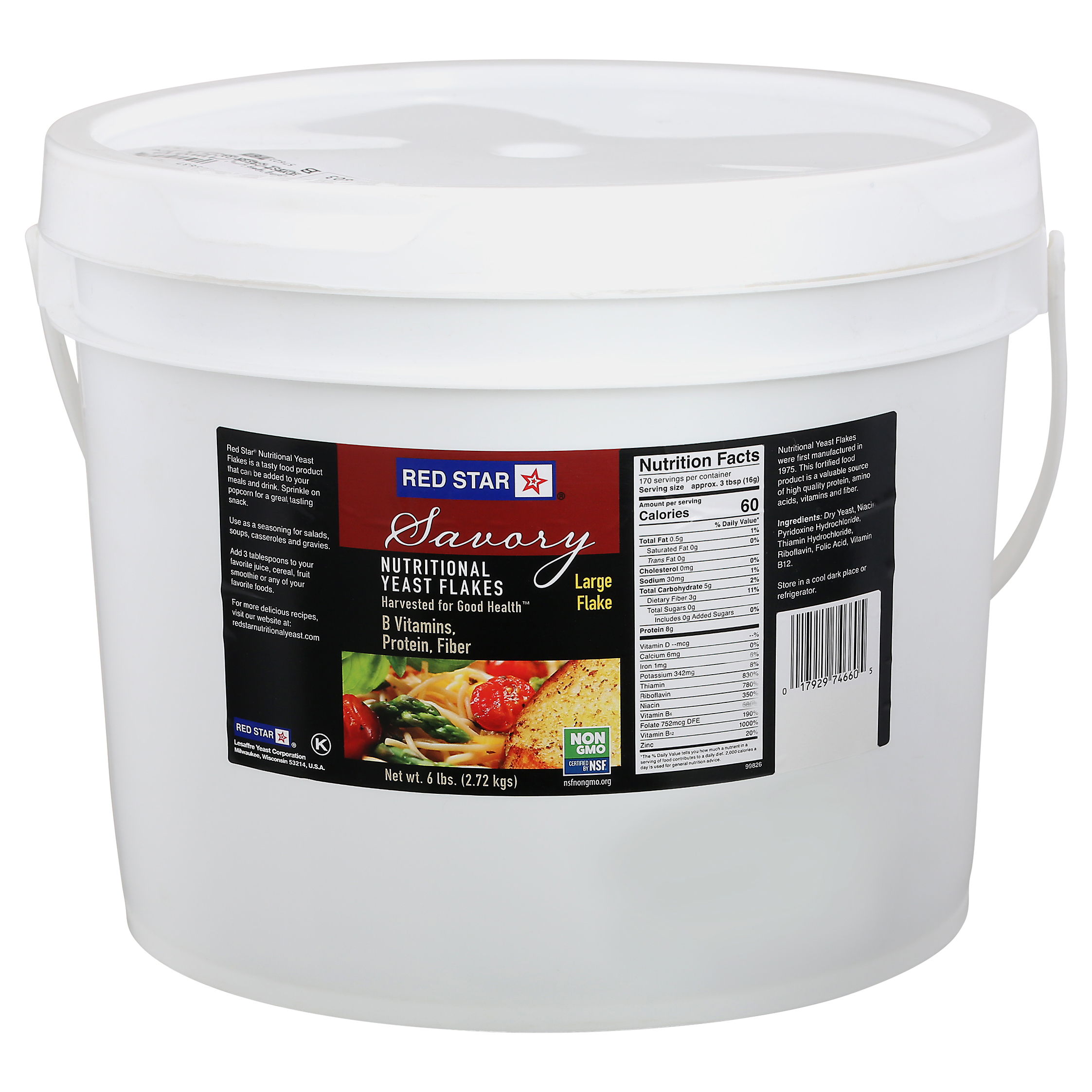 Red Star Savory Nutritional Yeast Flakes 6 lb Bucket
