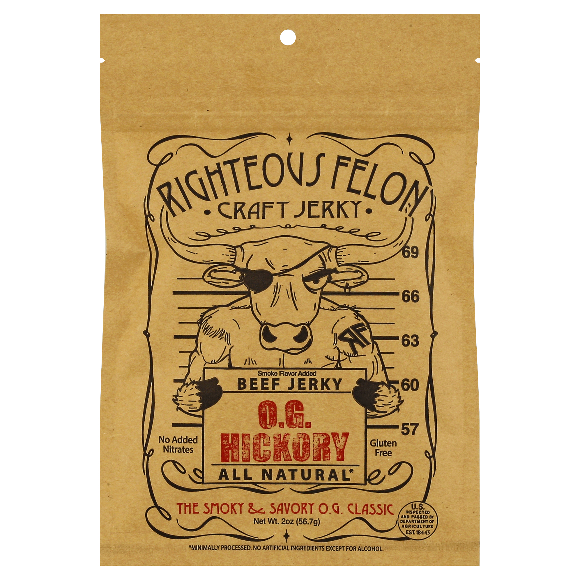 Righteous Felon Craft Jerky O.g. Hickory