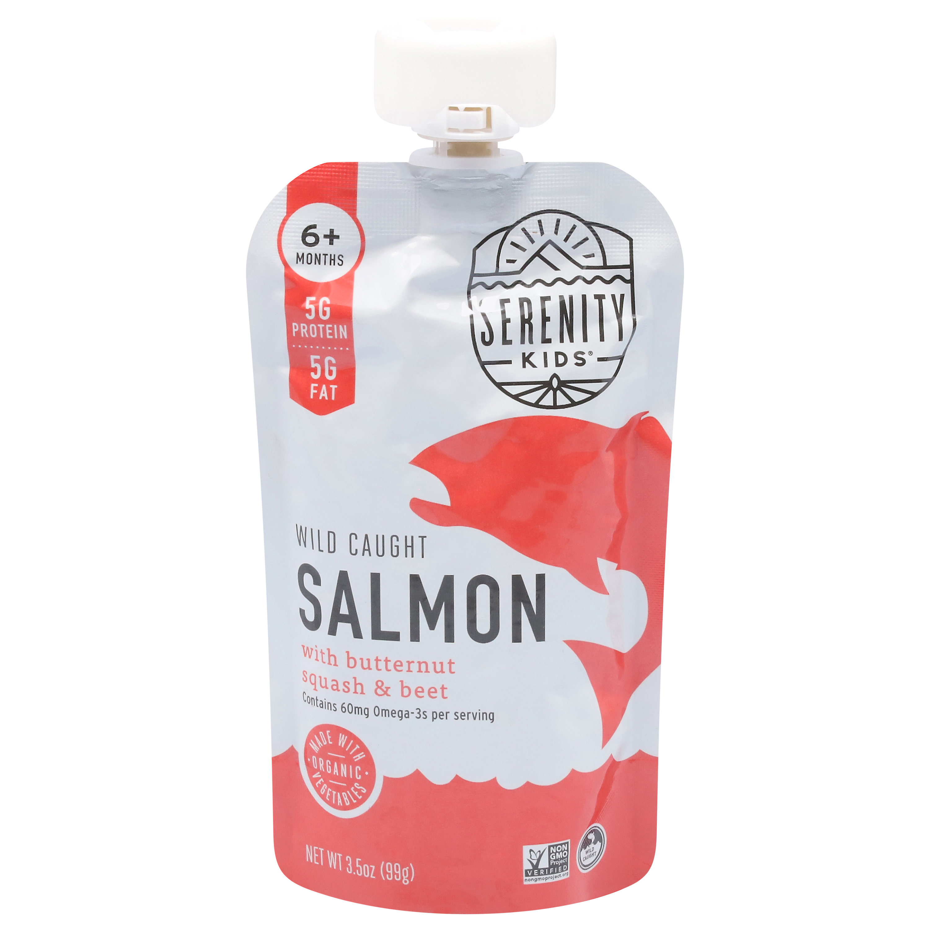 Serenity Kids Wild Caught Salmon with Organic Butternut Squash & Beet Pouch,