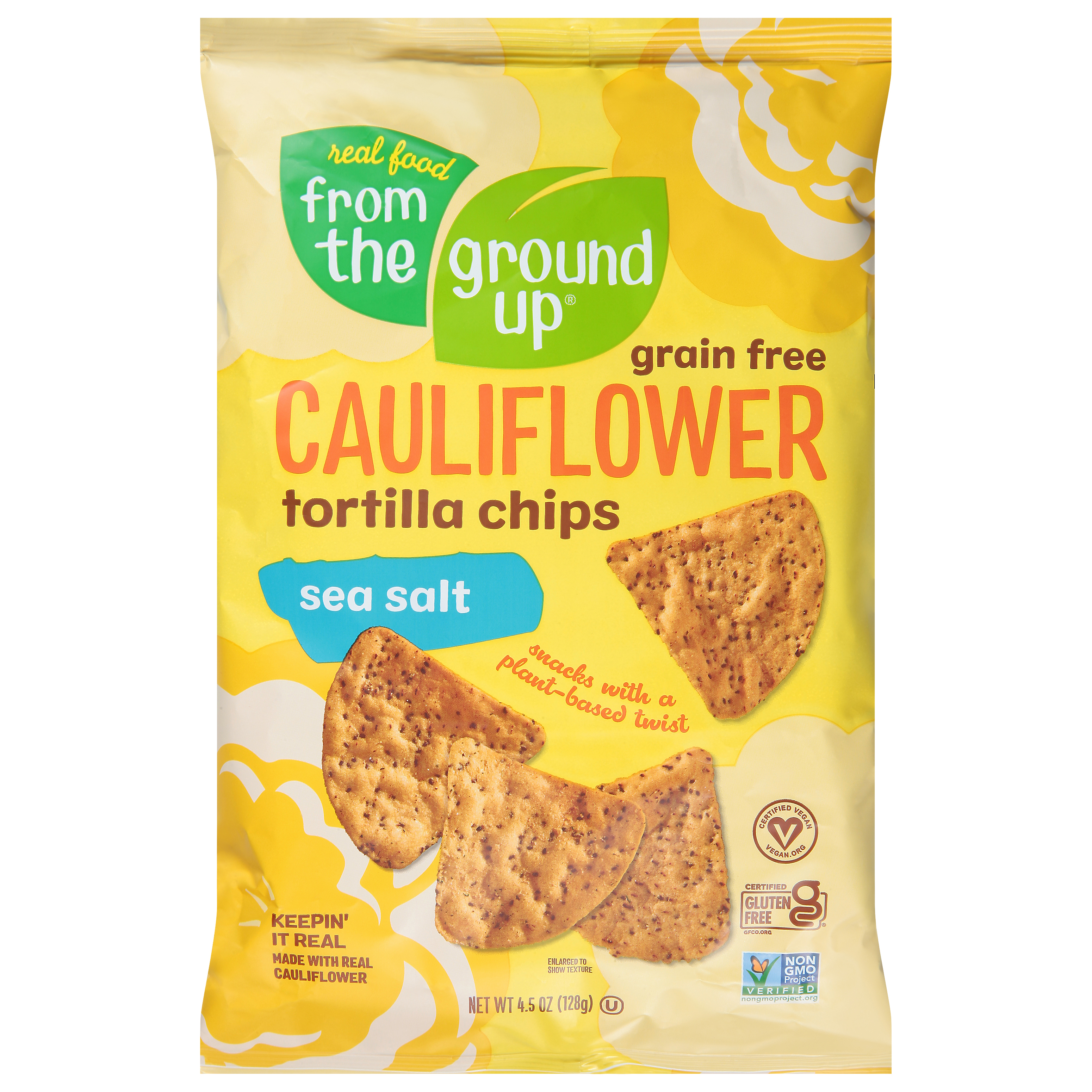 Real Food From the Ground Up Grain Free Cauliflower Sea Salt Tortilla Chips