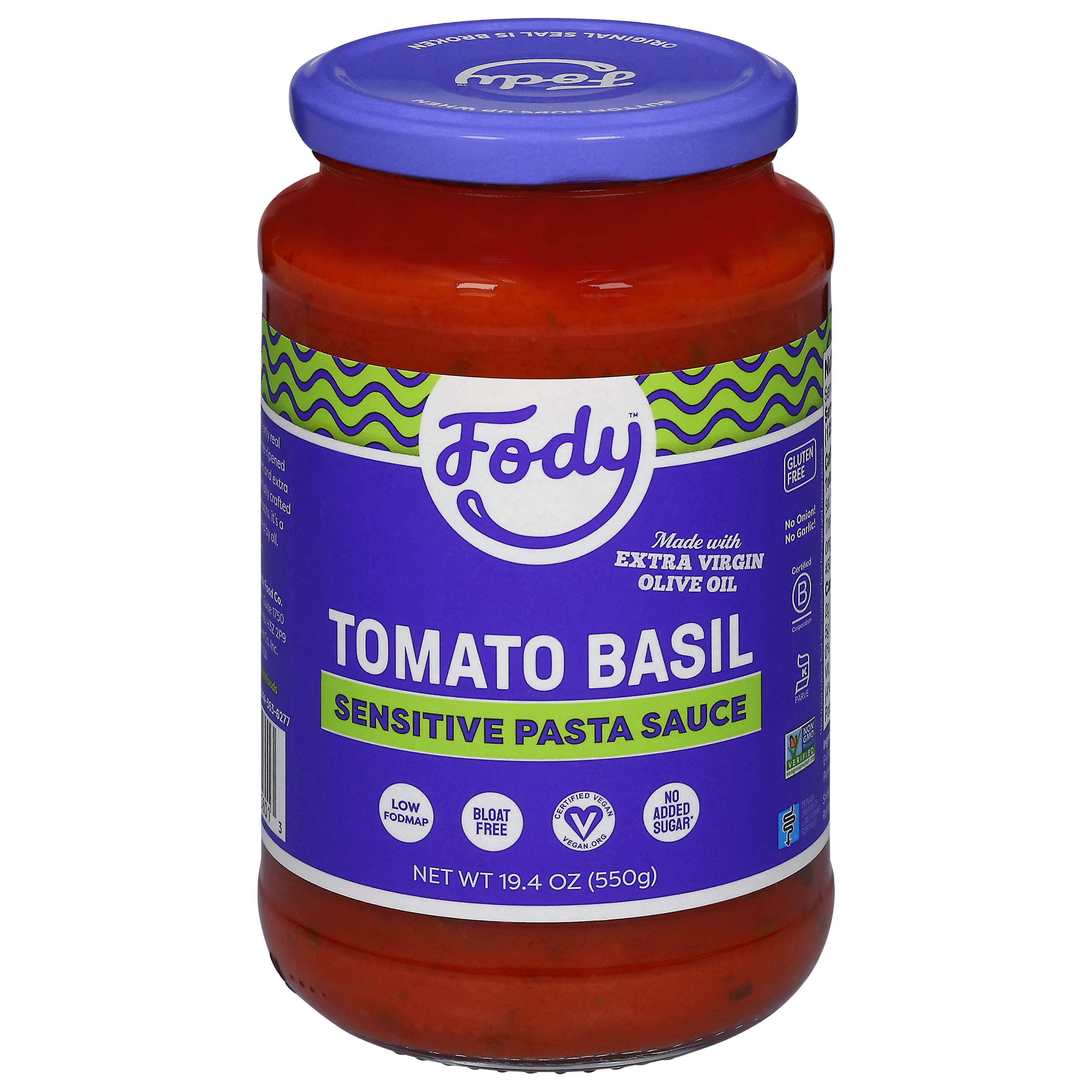 Fody Tomato Basil Sensitive Pasta Sauce